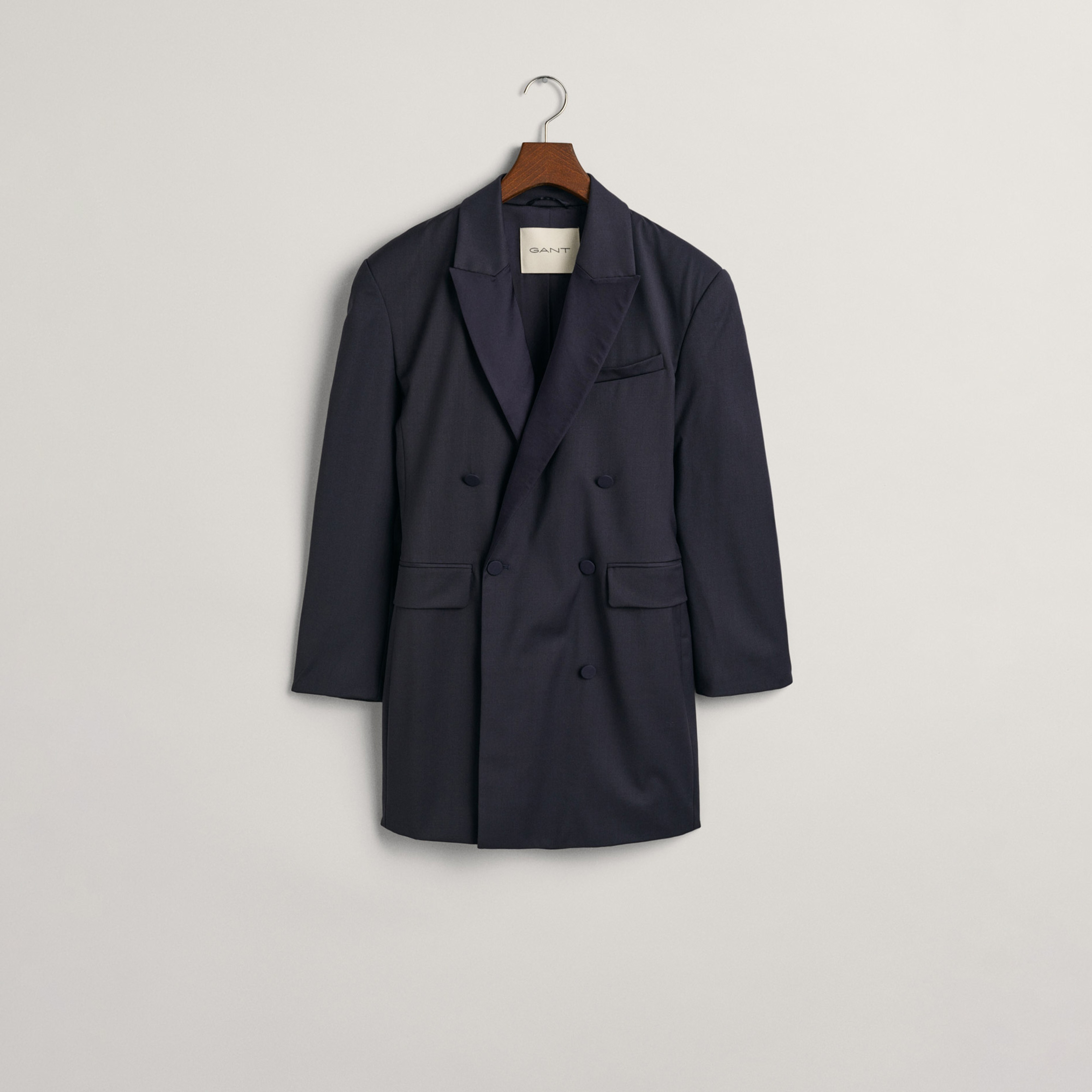 GANT Kadın Lacivert Relaxed Fit Klasik Yaka Elbise