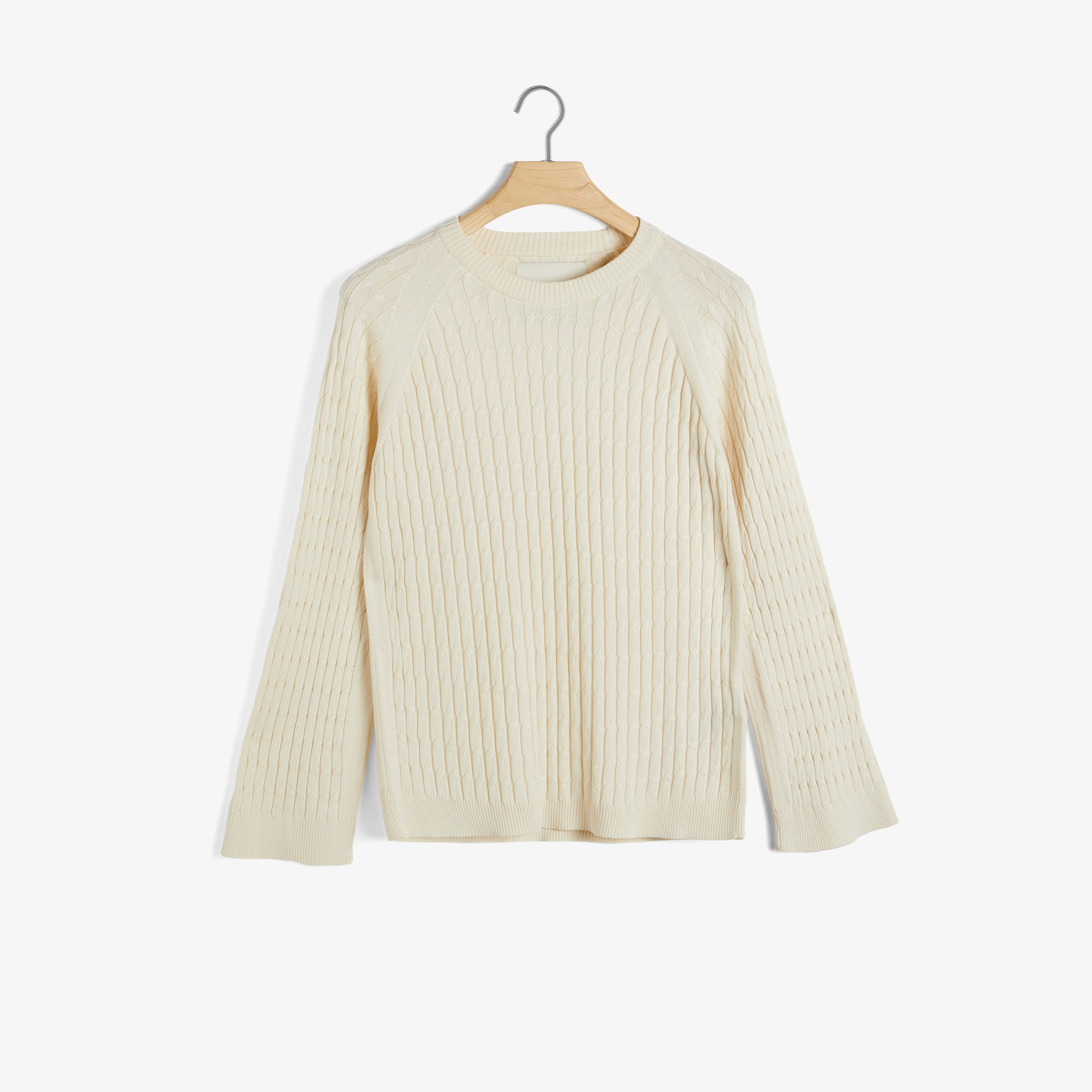 GANT Kadın Krem Regular Fit Bisiklet Yaka Desenli Kazak