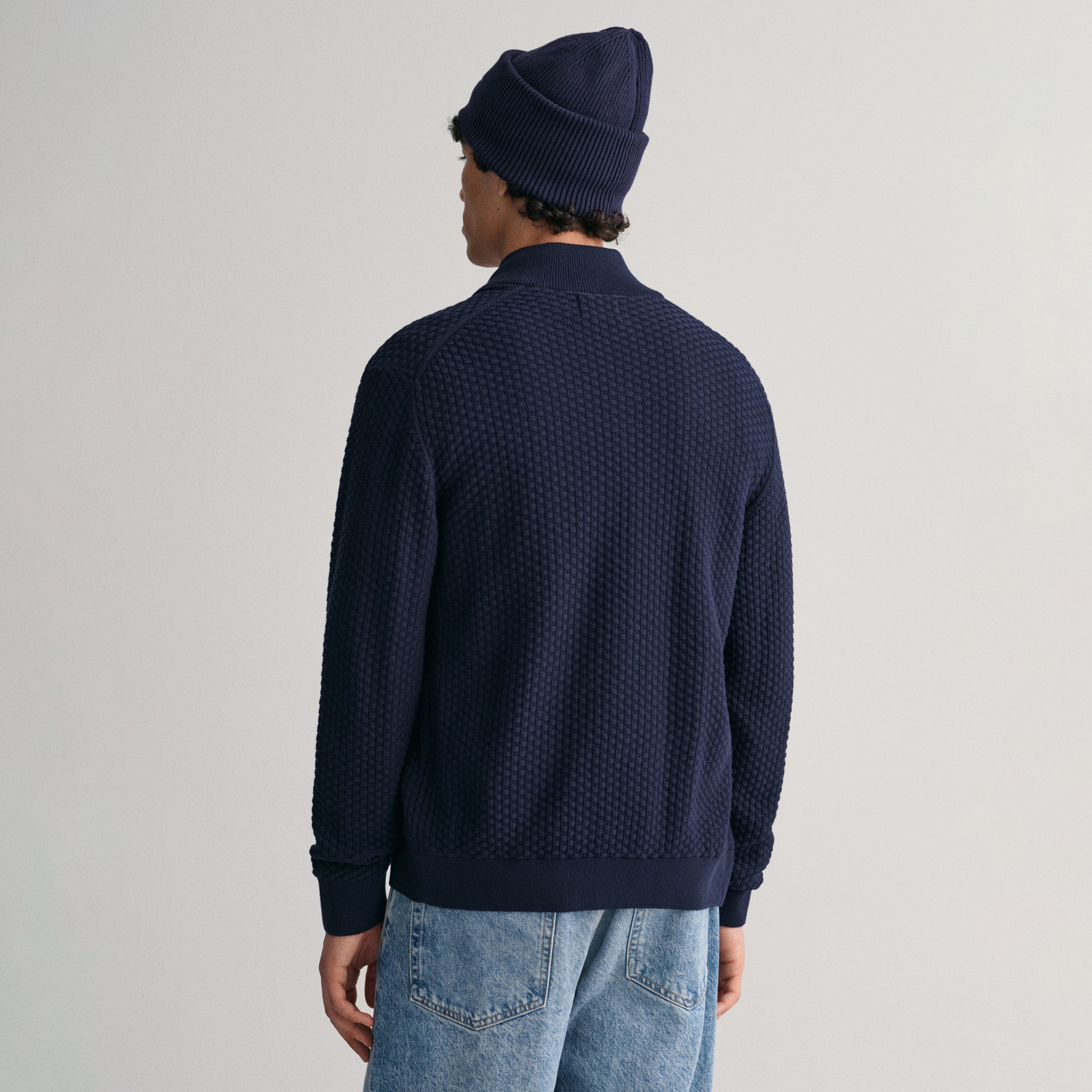 GANT Erkek Lacivert Regular Fit Fermuarlı Hırka