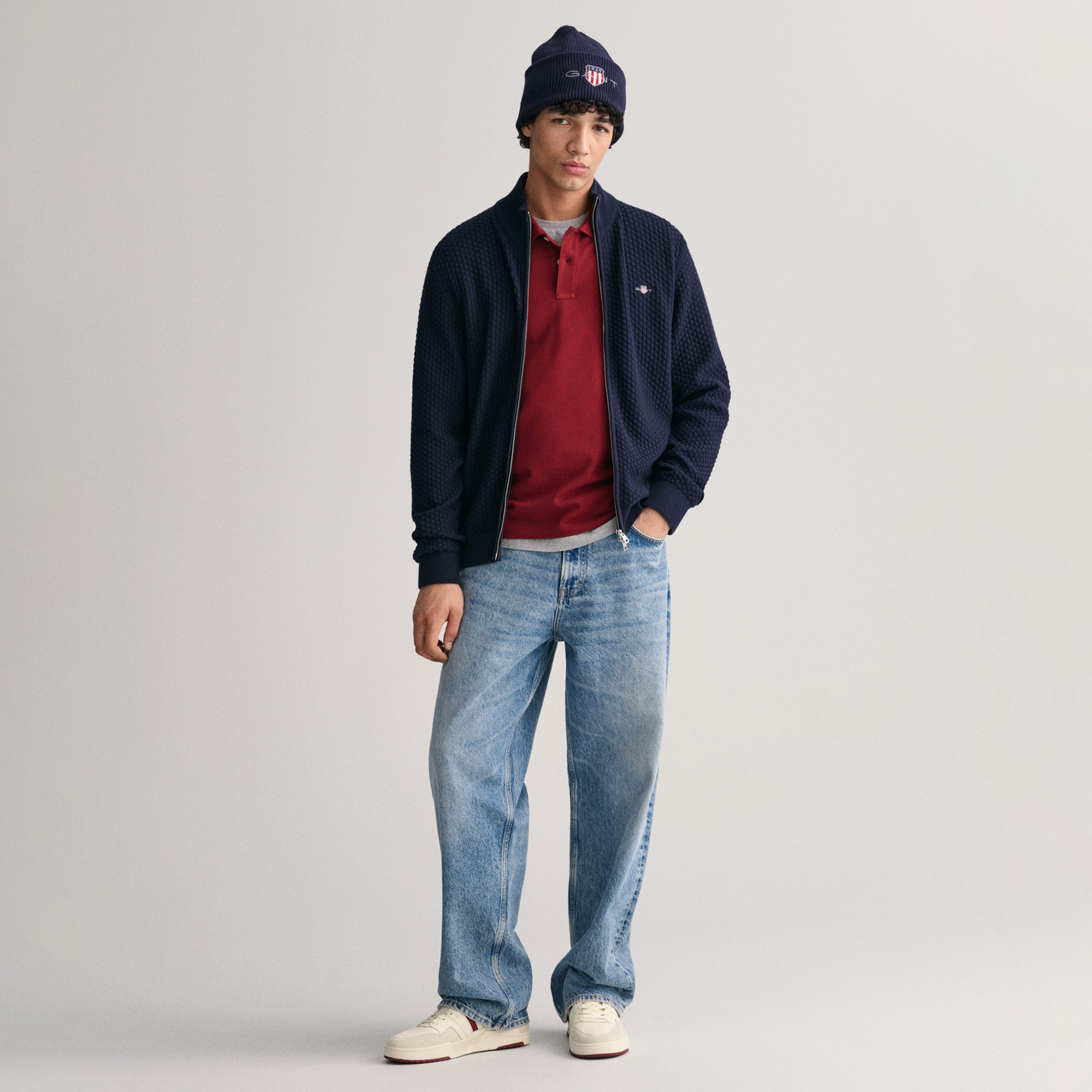 GANT Erkek Lacivert Regular Fit Fermuarlı Hırka