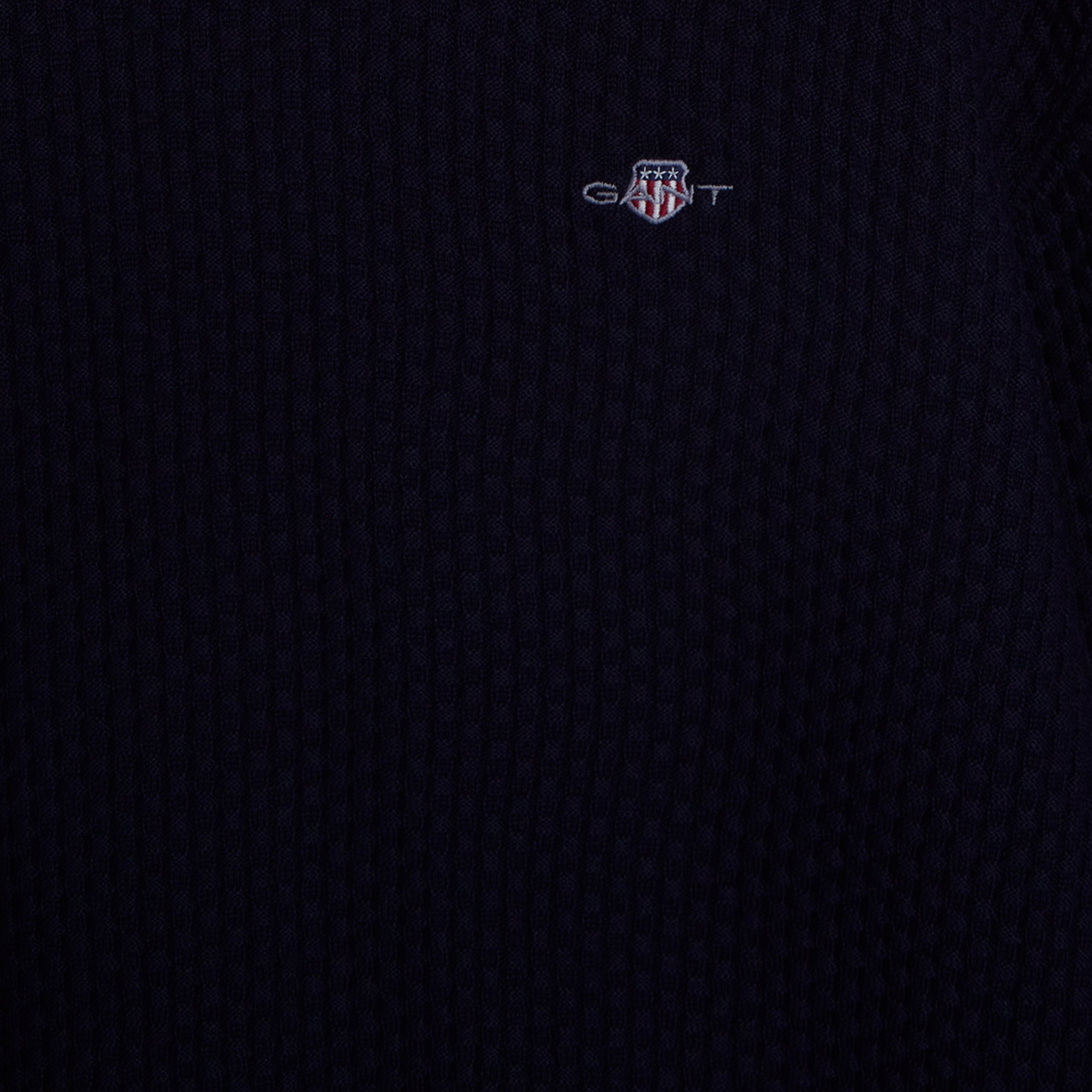 GANT Erkek Lacivert Regular Fit Yarım Fermuarlı Kazak