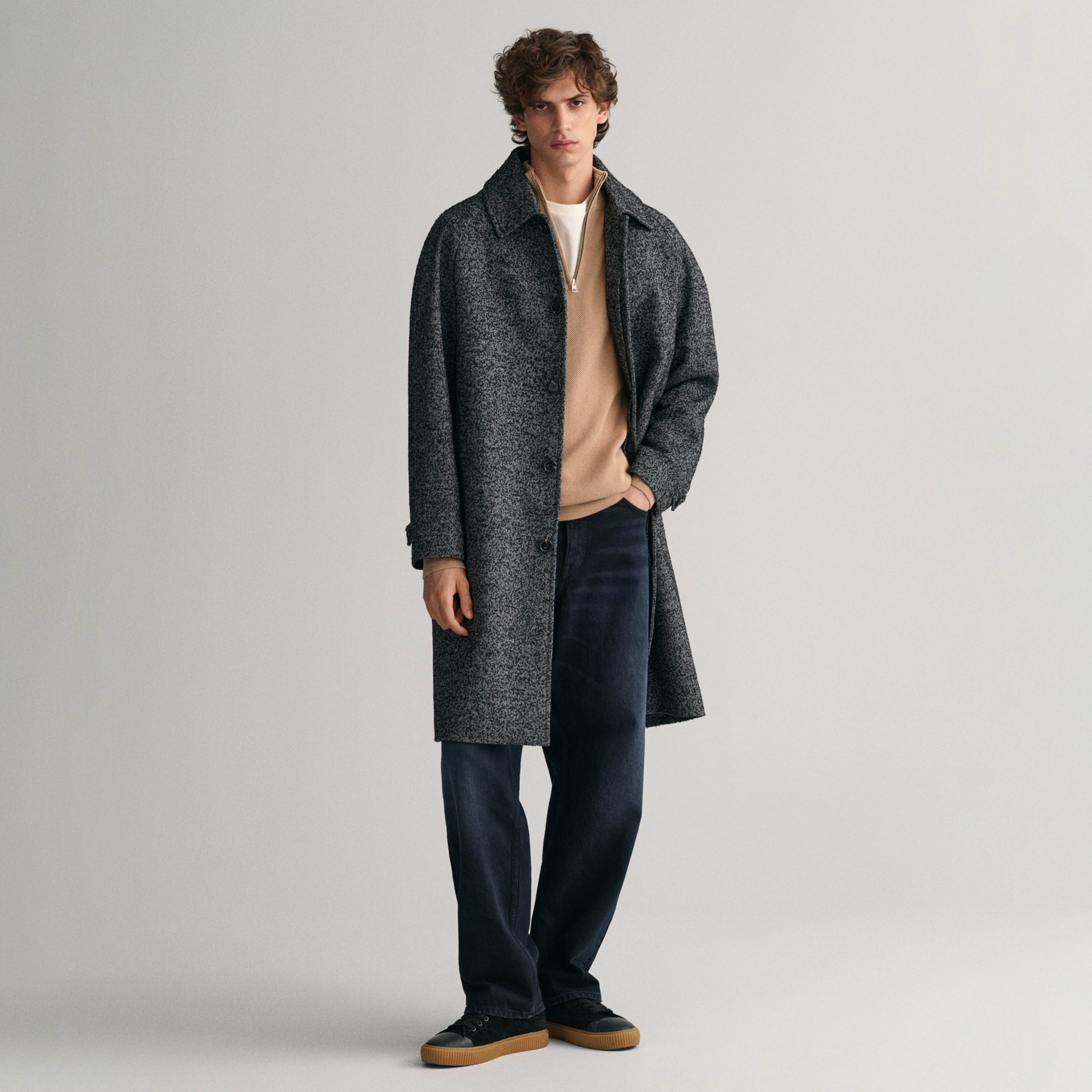 GANT Erkek Bej Regular Fit Yarım Fermuarlı Kazak