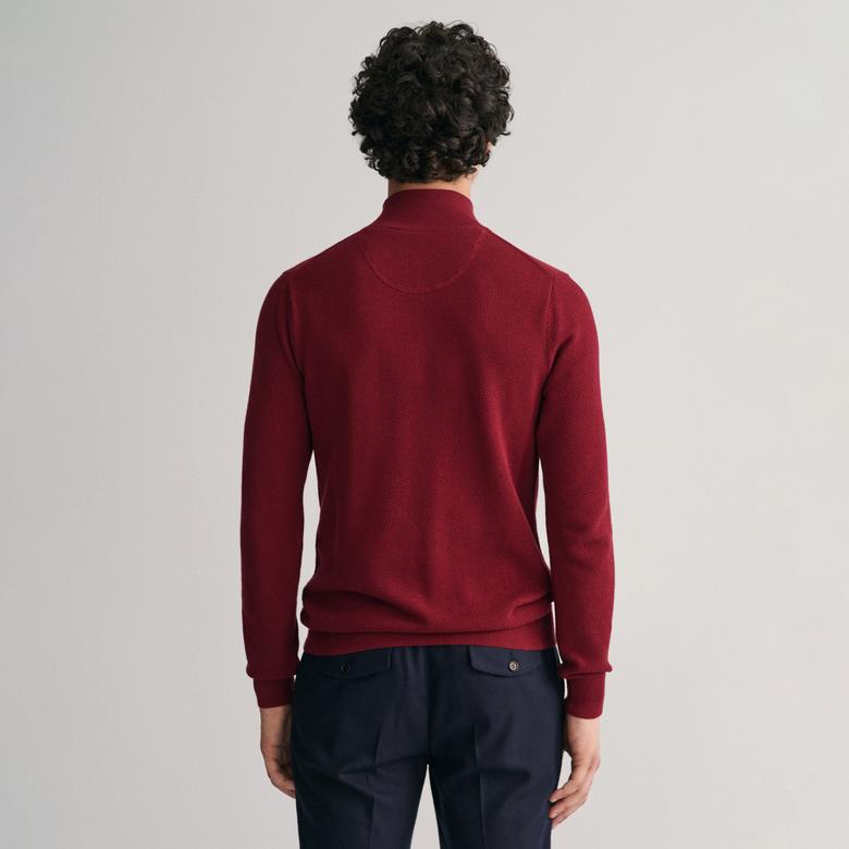 GANT Erkek Kırmızı Regular Fit Yarım Fermuarlı Kazak