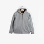 GANT Erkek Gri Regular Fit Fermuarlı Logolu Sweatshirt