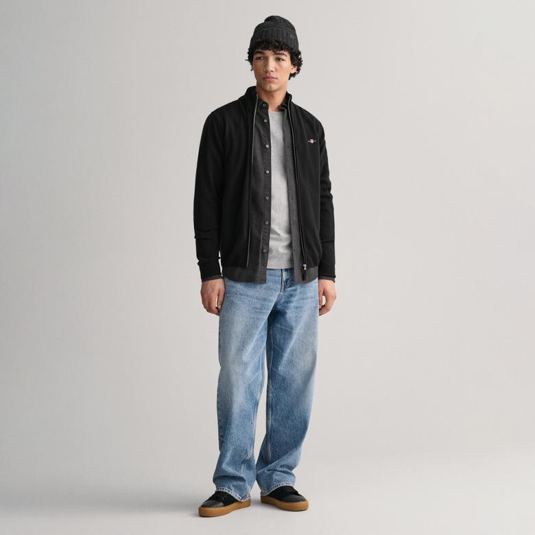 GANT Erkek Siyah Regular Fit  Yün Hırka