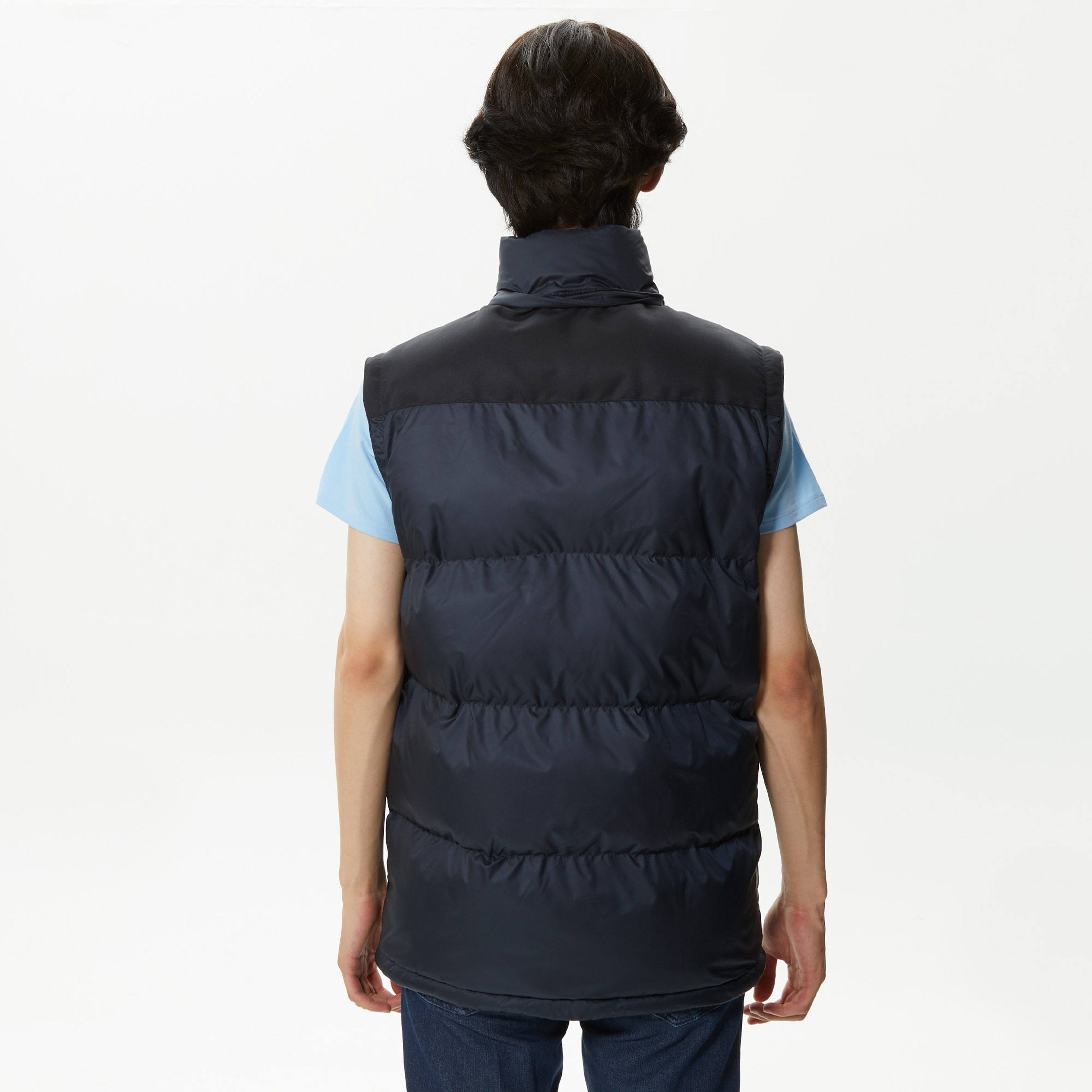 Erkek Kapüşonlu Kapitone Lacivert Mont