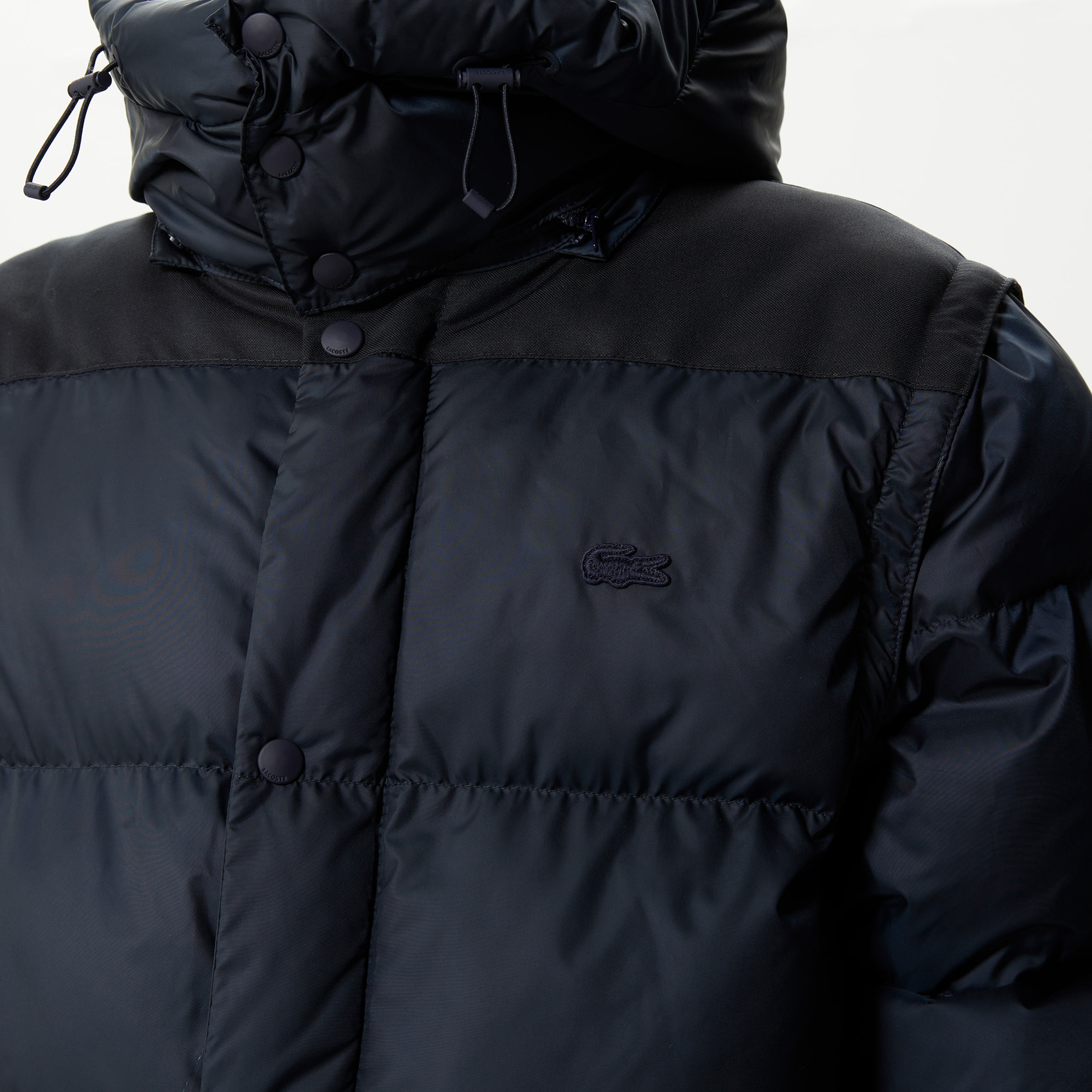 Erkek Kapüşonlu Kapitone Lacivert Mont