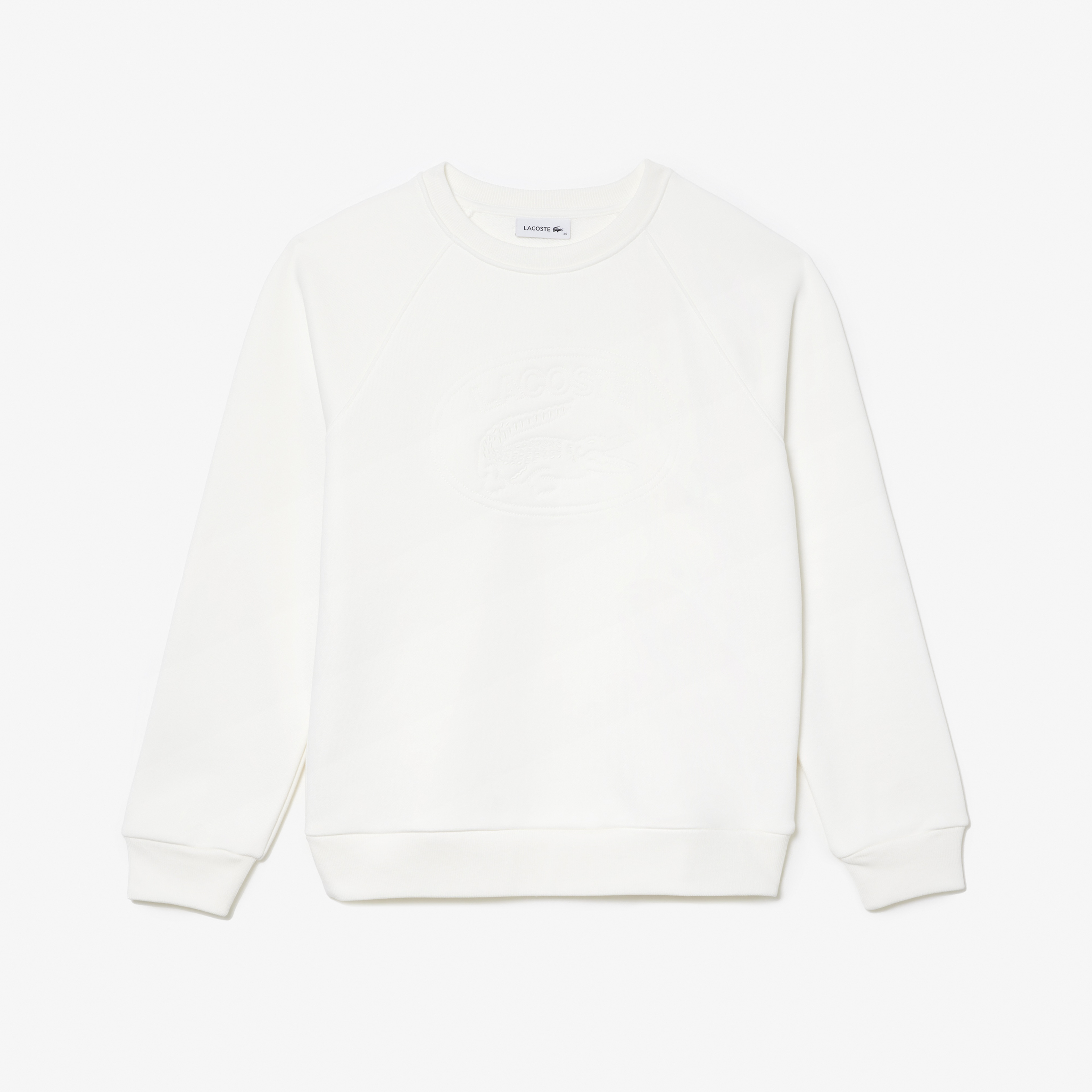 Kadın Bisiklet Yaka Baskılı Beyaz Sweatshirt