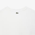 Kadın Bisiklet Yaka Baskılı Beyaz Sweatshirt