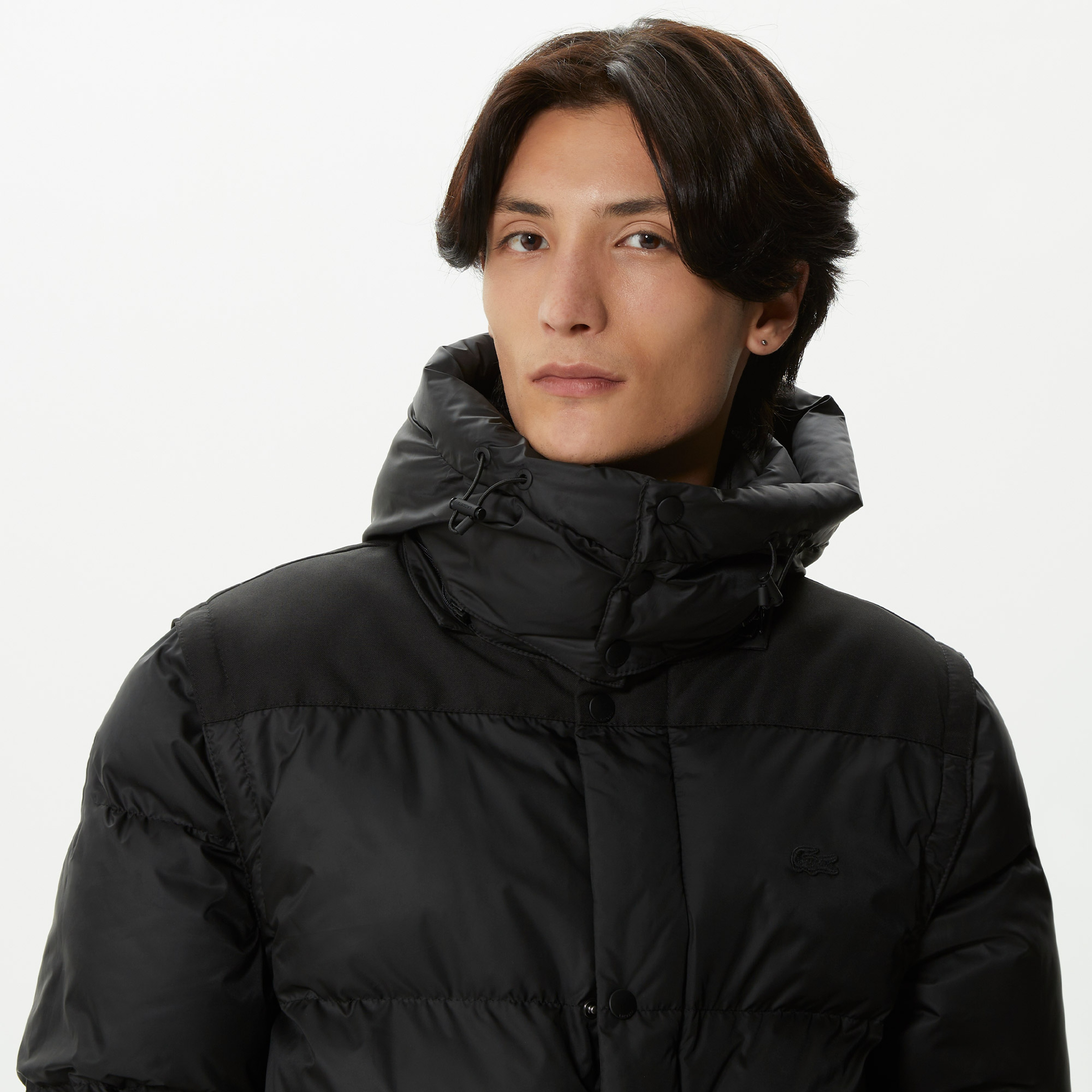 Erkek Kapüşonlu Kapitone Siyah Mont