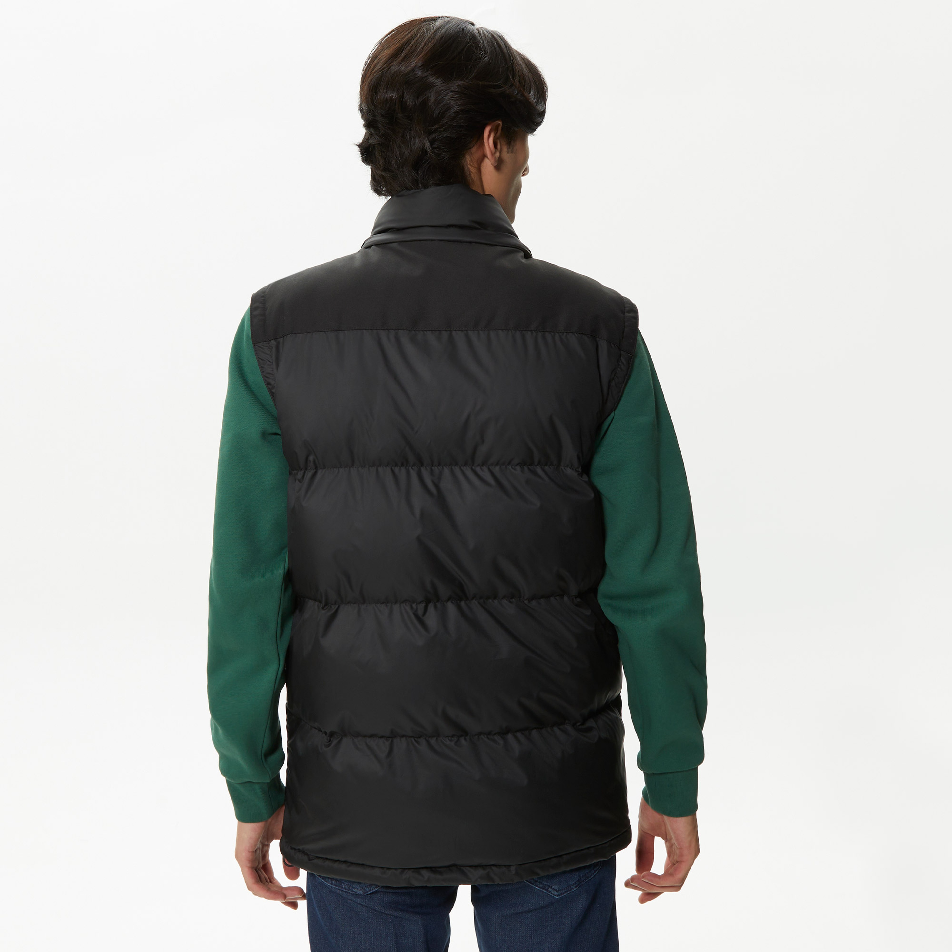 Erkek Kapüşonlu Kapitone Siyah Mont