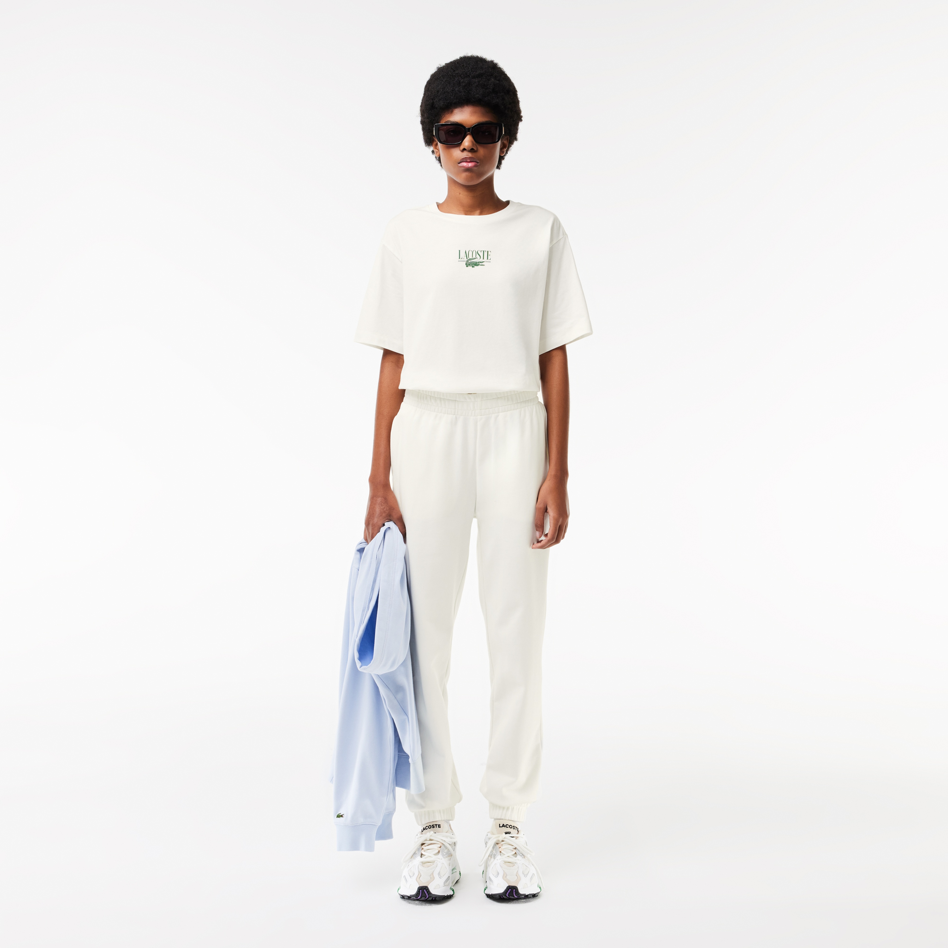 Kadın Relaxed Fit Bisiklet Yaka Baskılı Beyaz T-Shirt