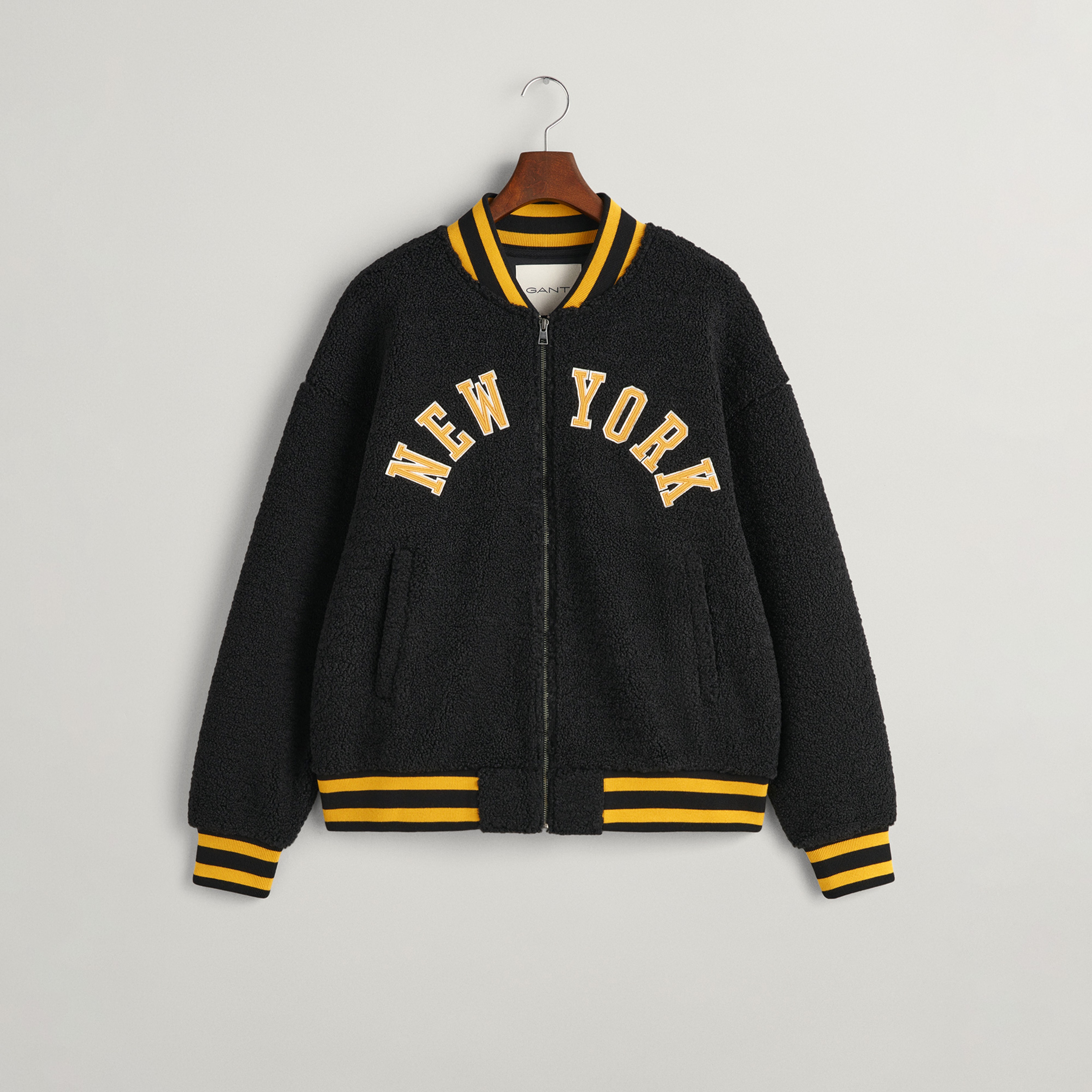 GANT Erkek Siyah Oversize Fit Hakim Yaka Bomber Ceket