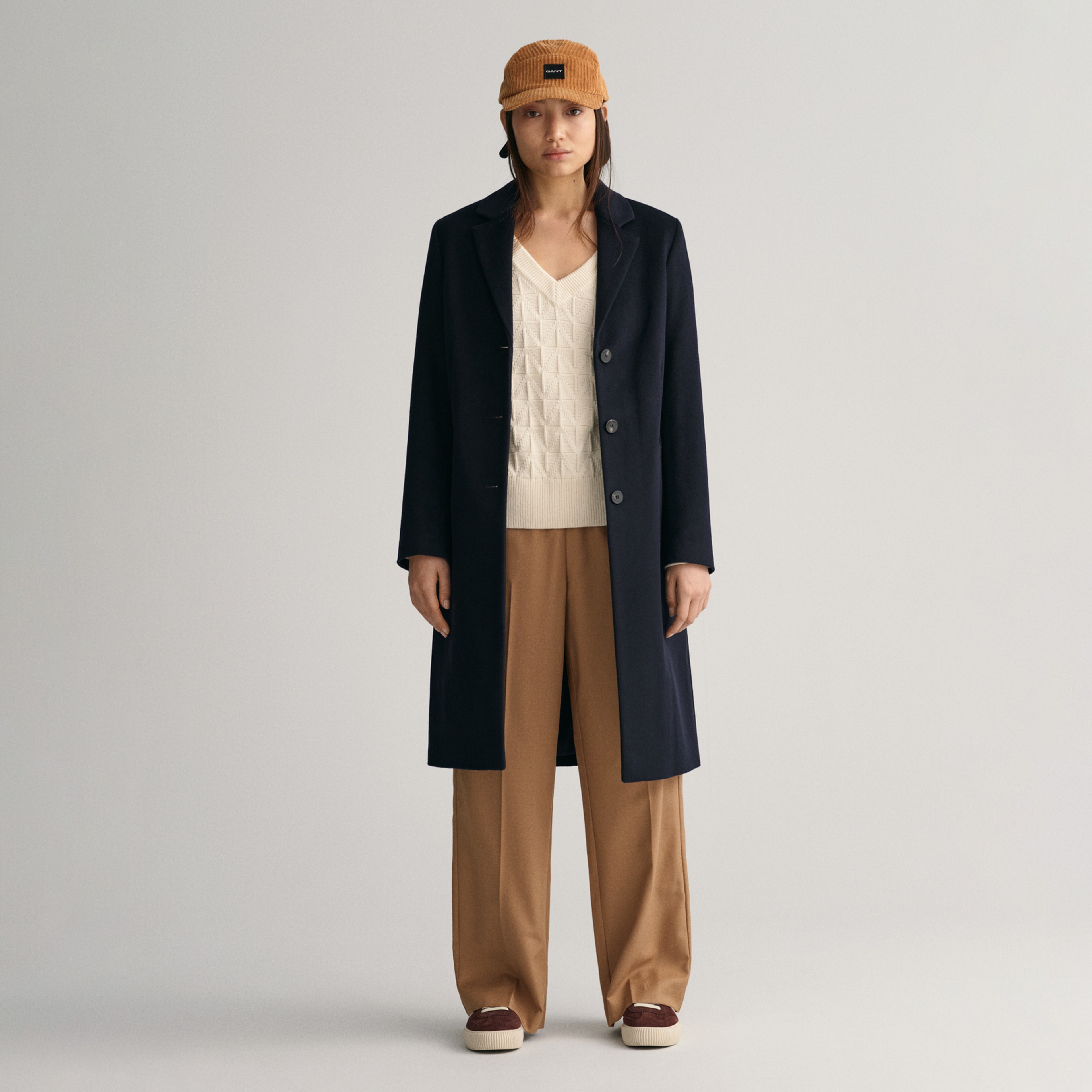 GANT Kadın Kahverengi Relaxed Fit Pantolon
