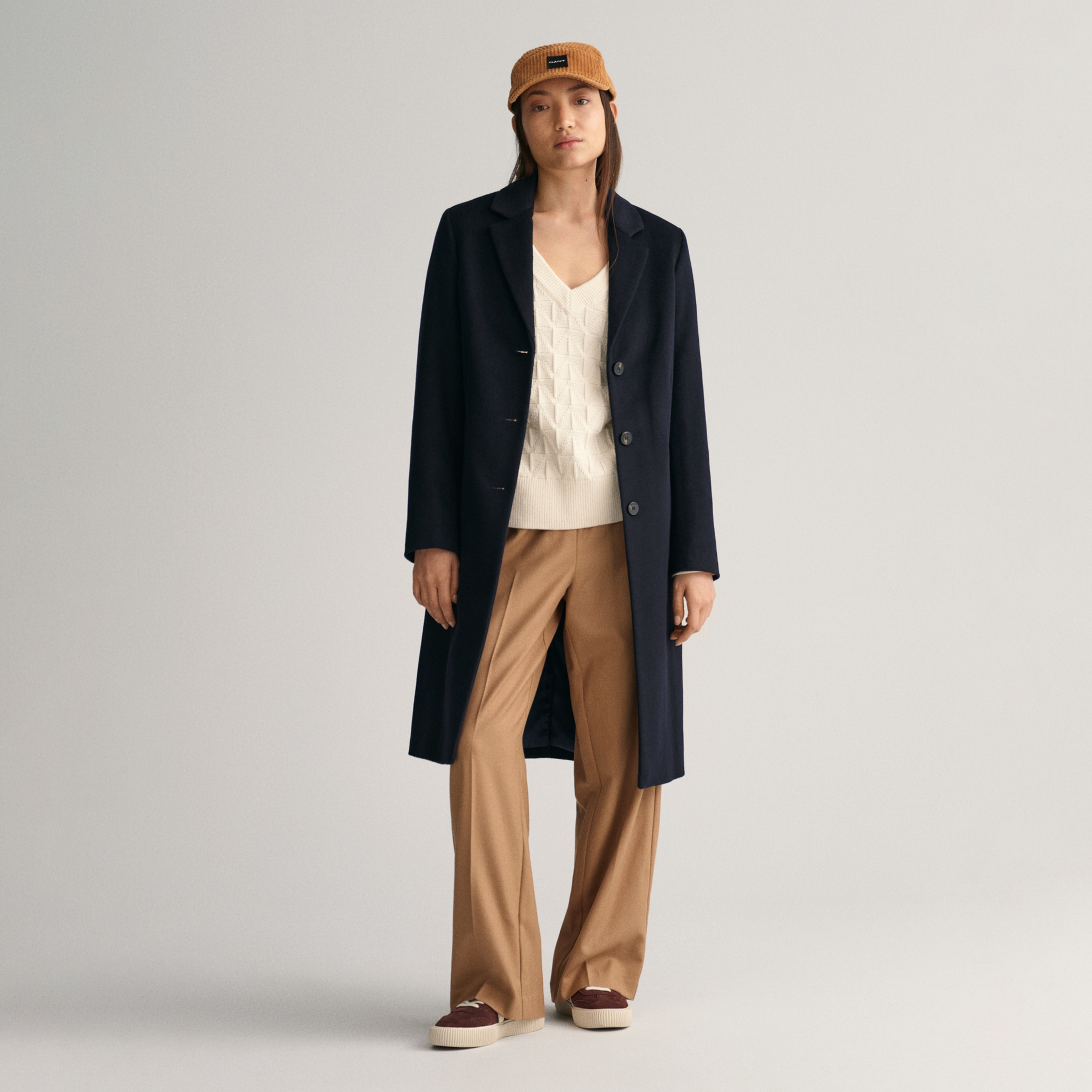 GANT Kadın Kahverengi Relaxed Fit Pantolon