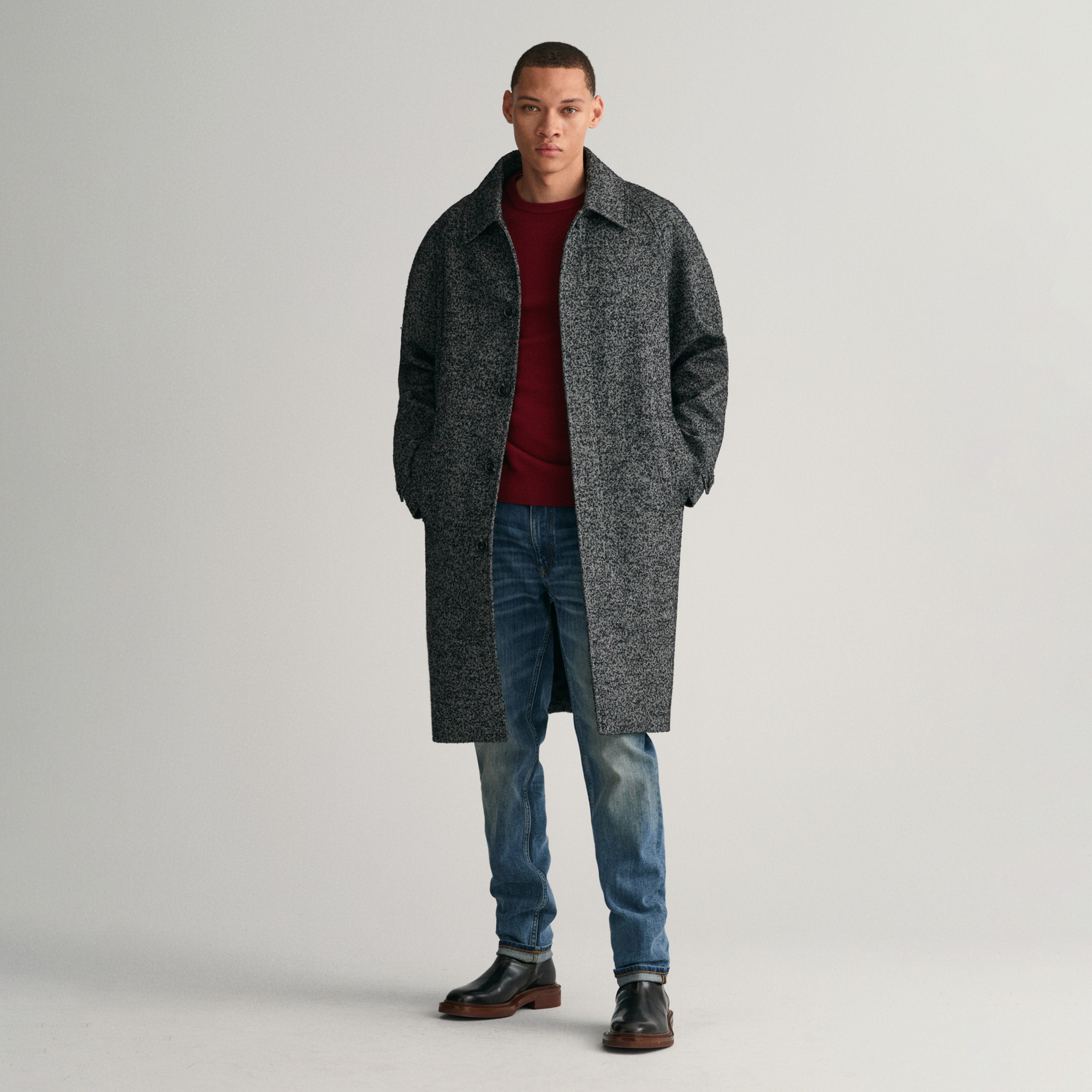 GANT Erkek Kırmızı Regular Fit Bisiklet Yaka Yün Kazak