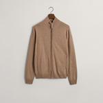 GANT Erkek Bej Regular Fit Fermuarlı Yün Hırka