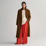 GANT Kadın Krem Oversize Fit Bisiklet Yaka Desenli Kazak