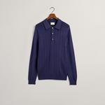 GANT Erkek Lacivert Relaxed Fit Klasik Yaka Kazak