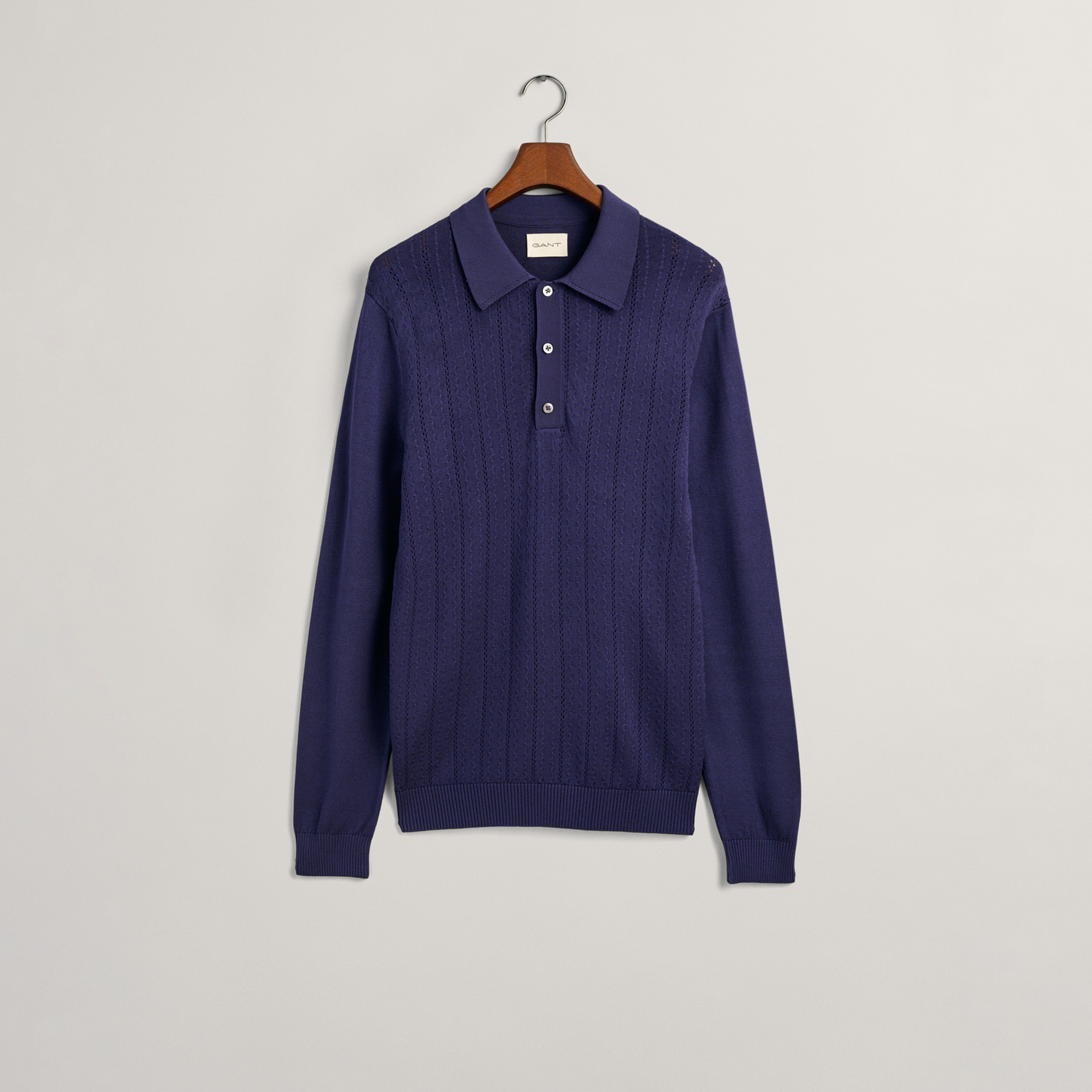 GANT Erkek Lacivert Relaxed Fit Klasik Yaka Kazak