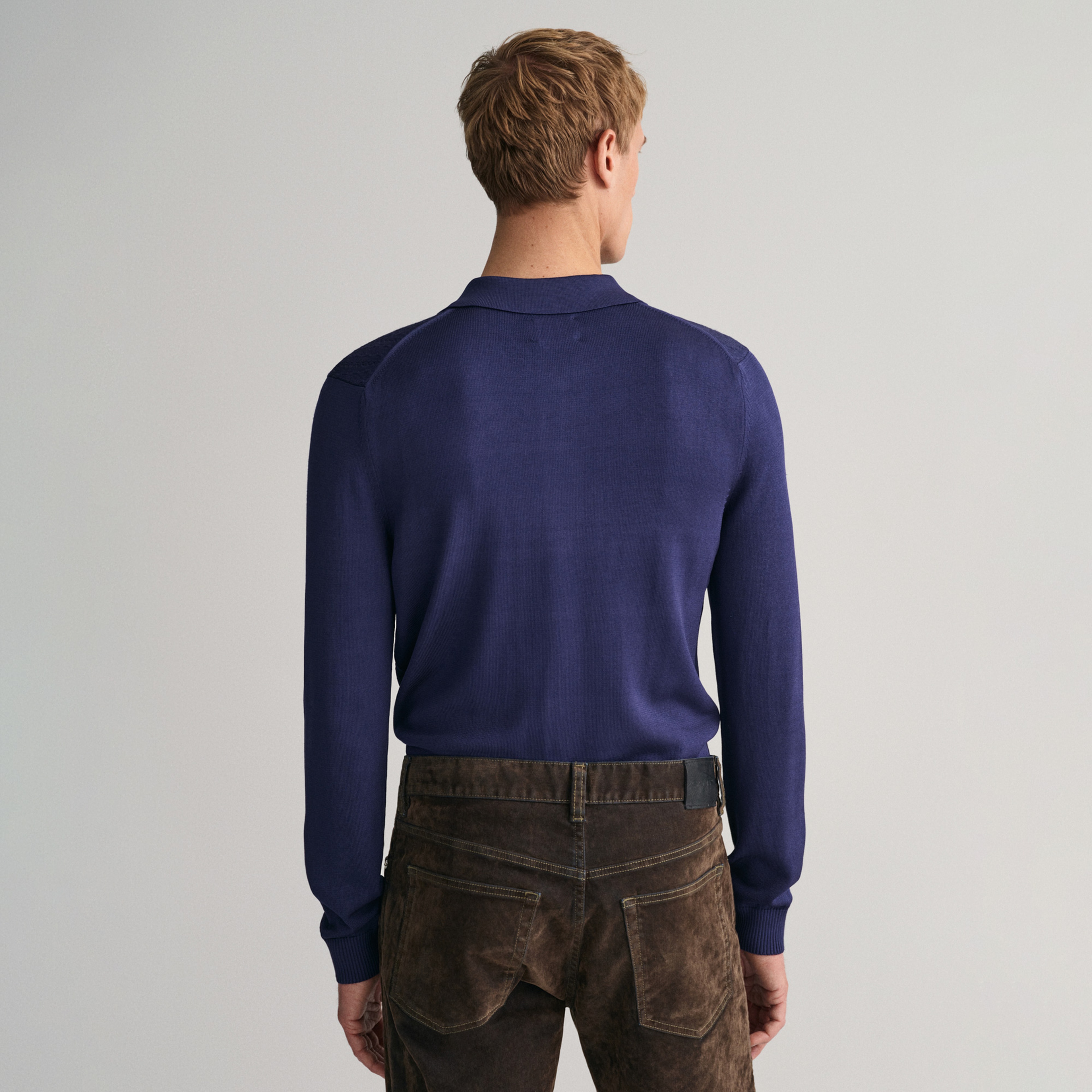 GANT Erkek Lacivert Relaxed Fit Klasik Yaka Kazak