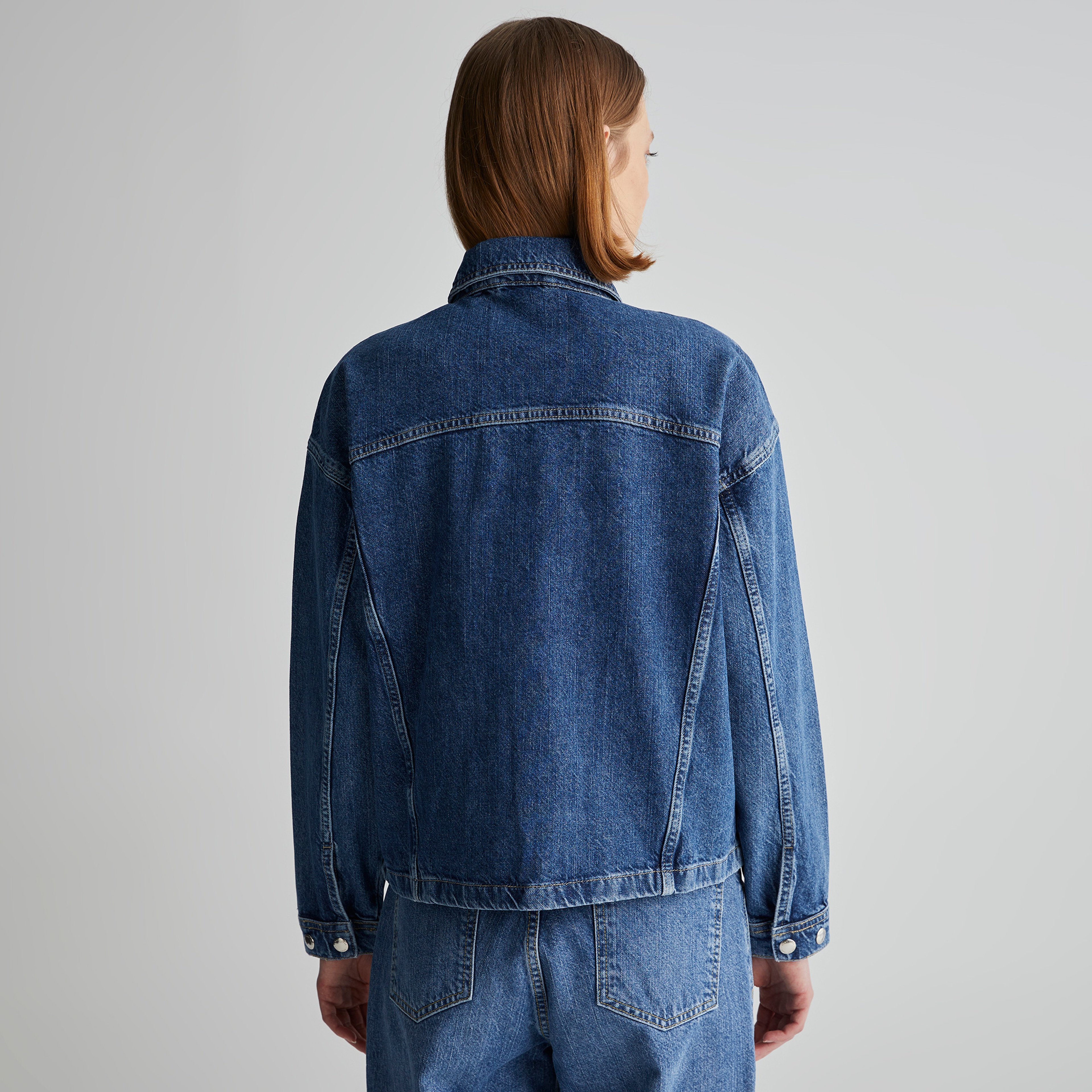 GANT Kadın Mavi Regular Fit Klasik Yaka Denim Ceket