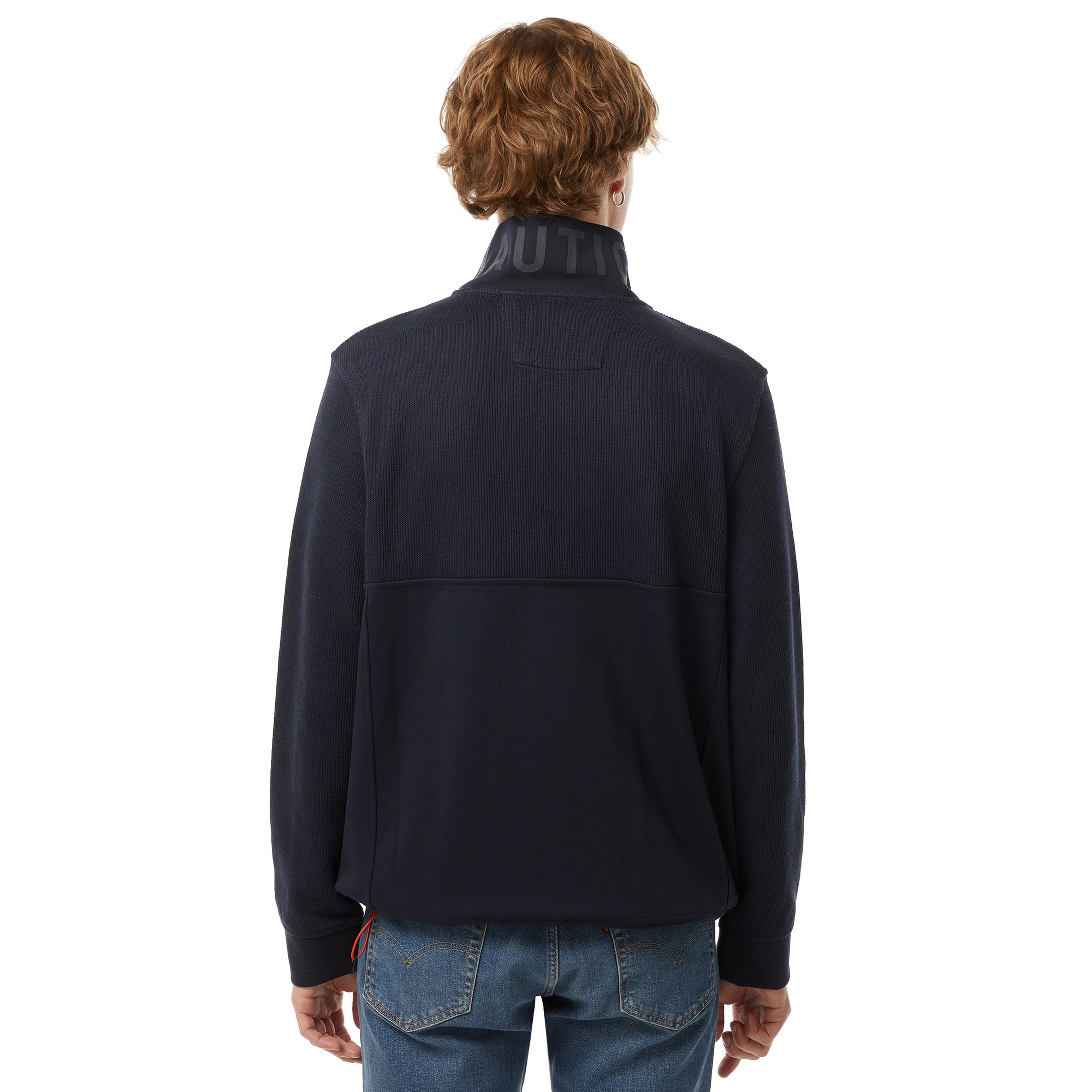 Nautica Erkek Lacivert Standart Fit Dik Yakalı Sweatshirt