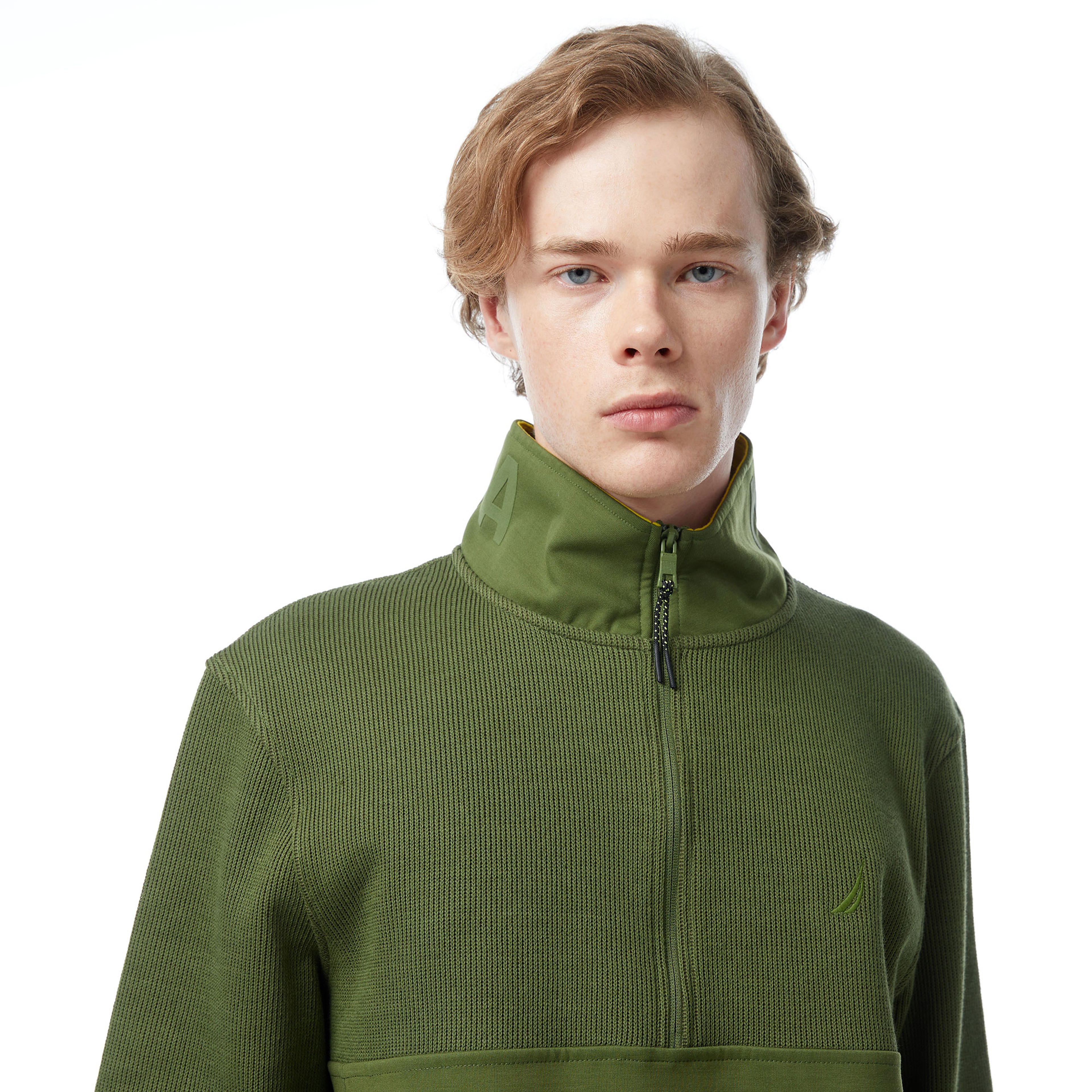 Nautica Erkek Yeşil Standart Fit Dik Yakalı Sweatshirt