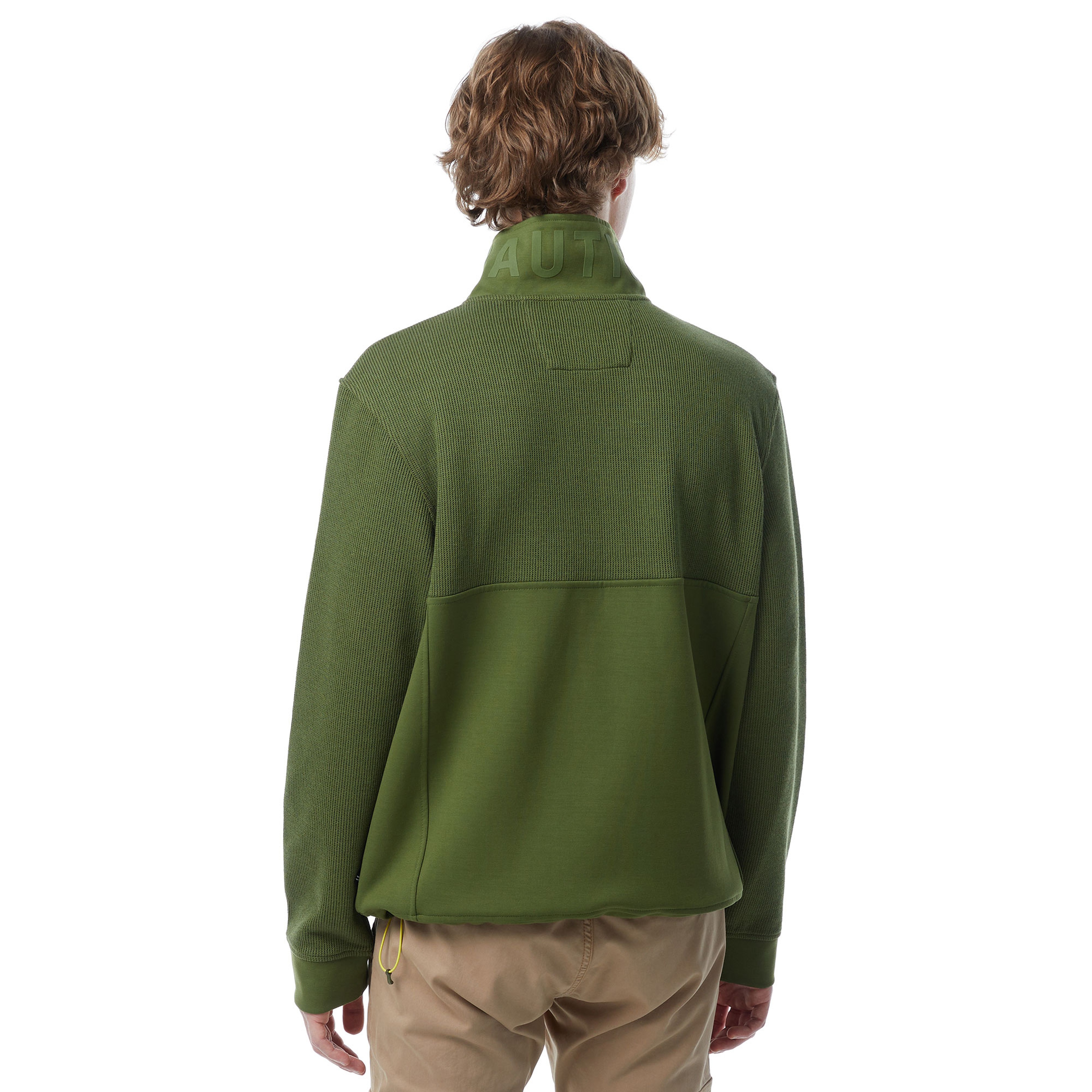 Nautica Erkek Yeşil Standart Fit Dik Yakalı Sweatshirt