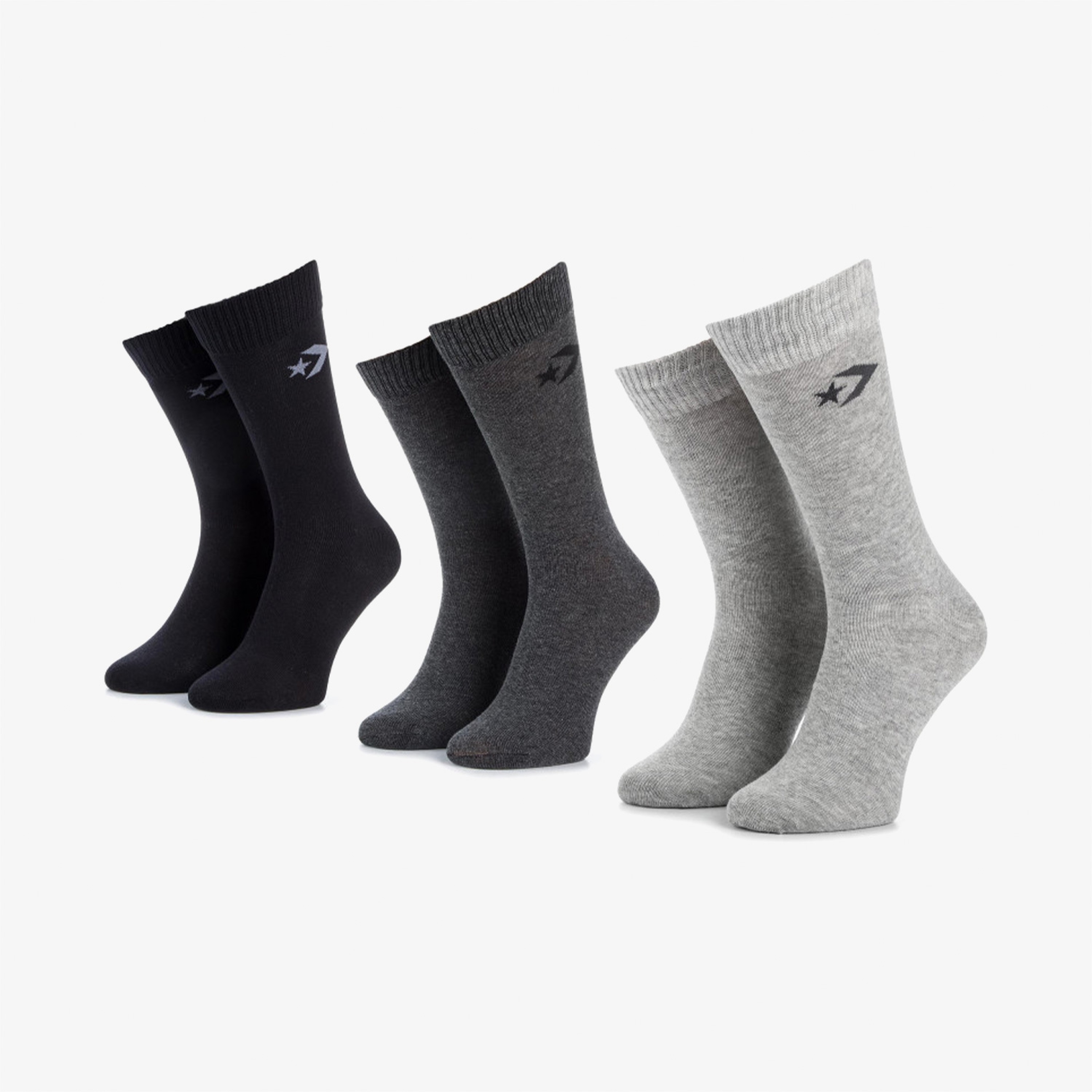 Converse Erkek 3'lü Gri Çorap