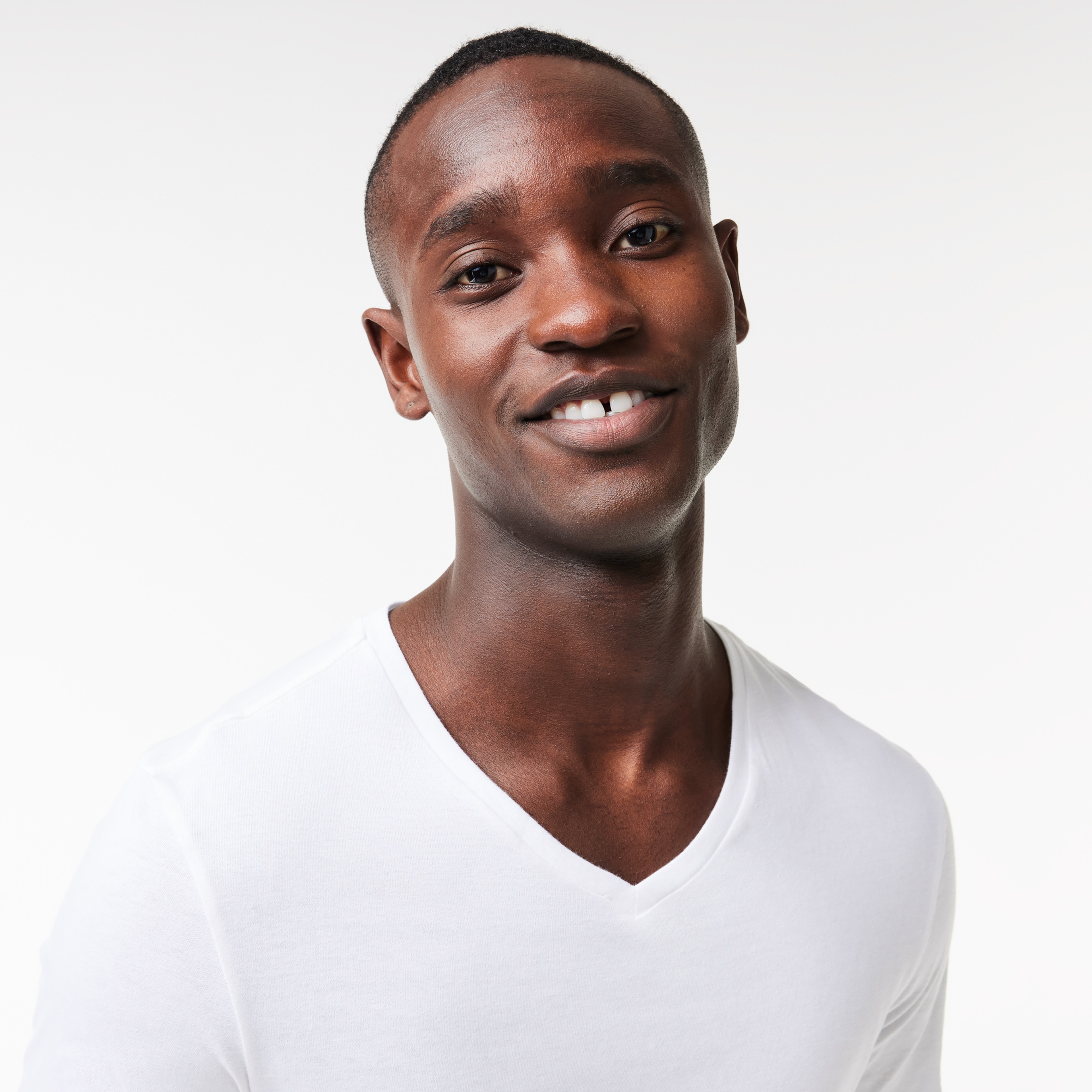 Erkek Slim Fit V Yaka 3'lü Beyaz Atlet