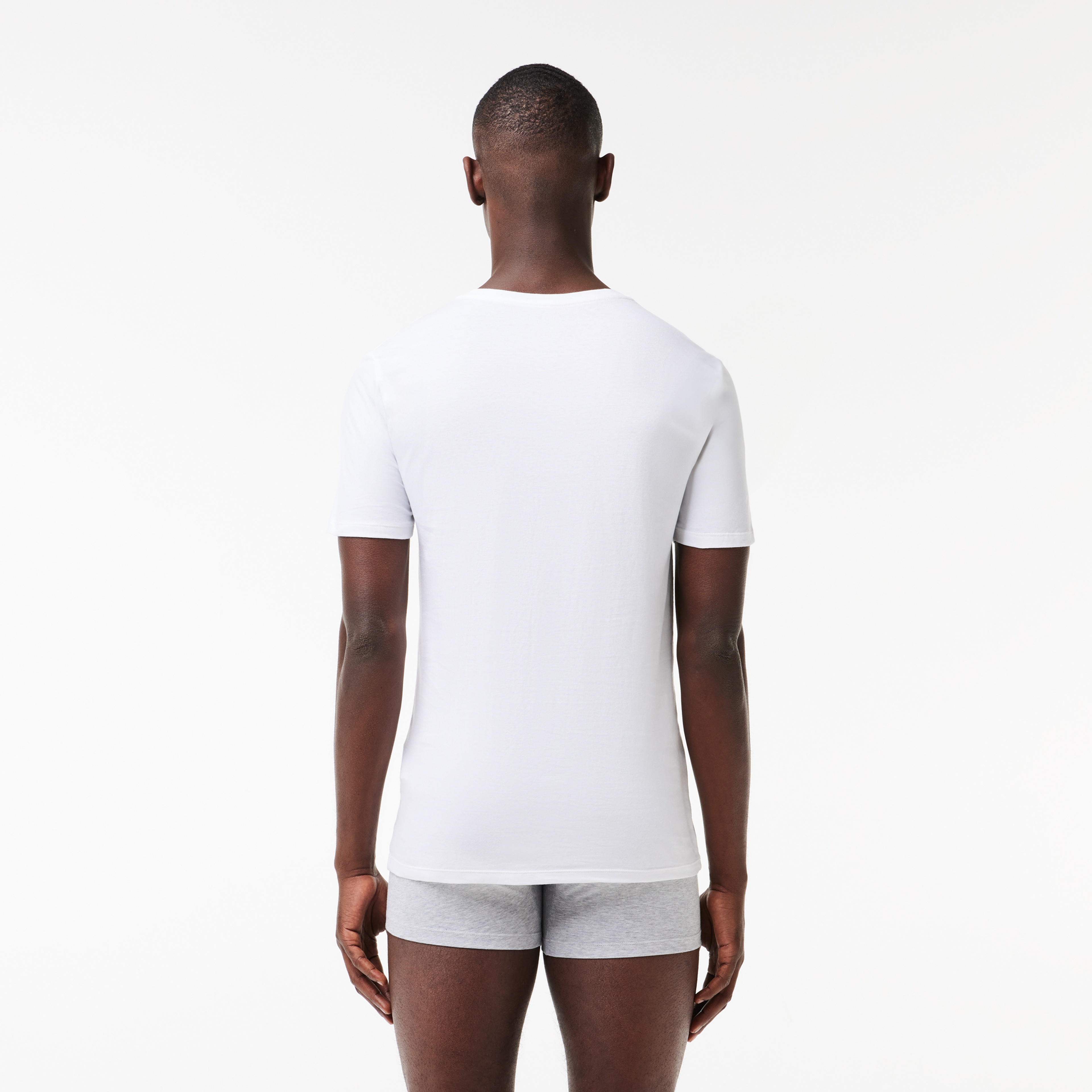 Erkek Slim Fit V Yaka 3'lü Beyaz Atlet