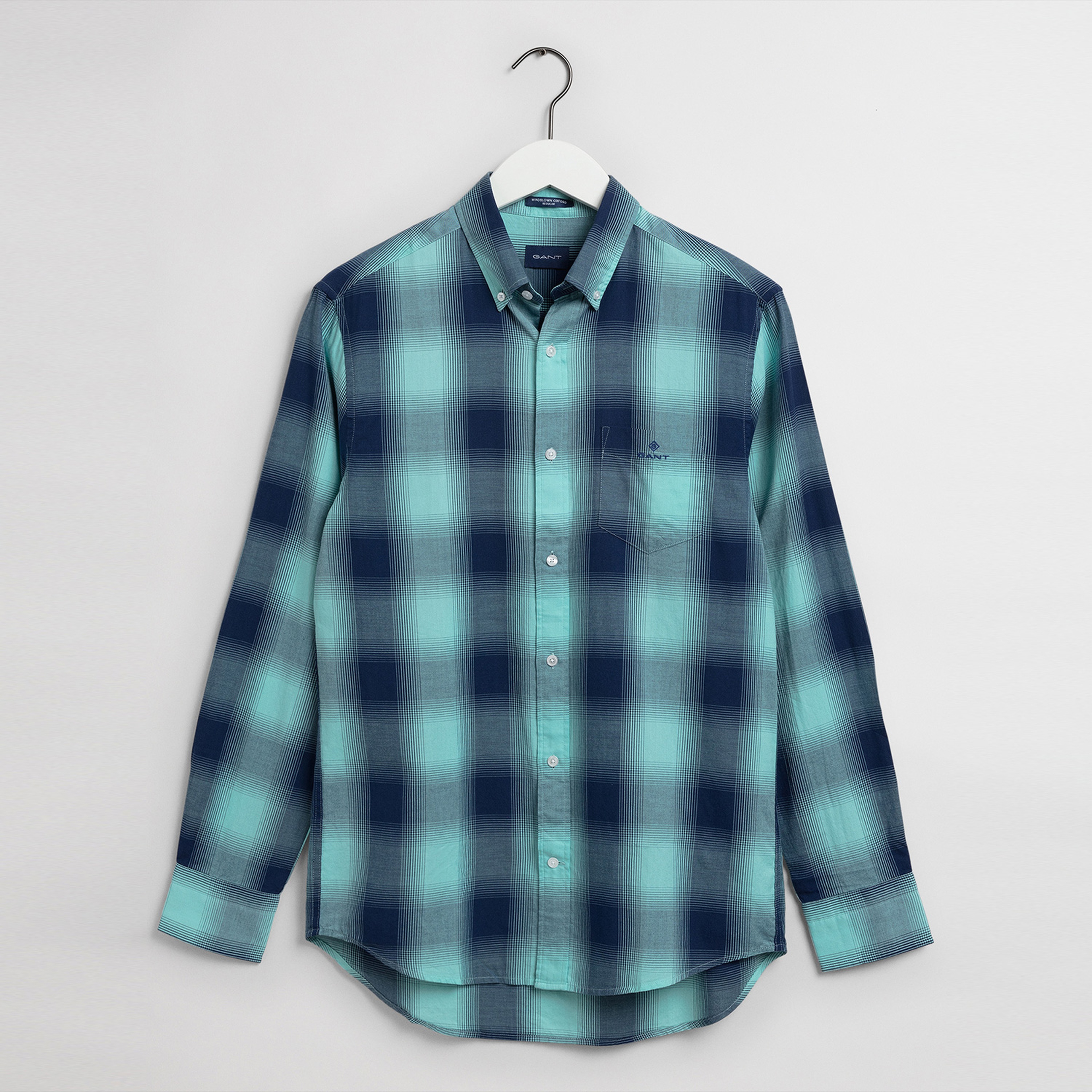 Gant Erkek Mavi Kareli Regular Fit Gömlek