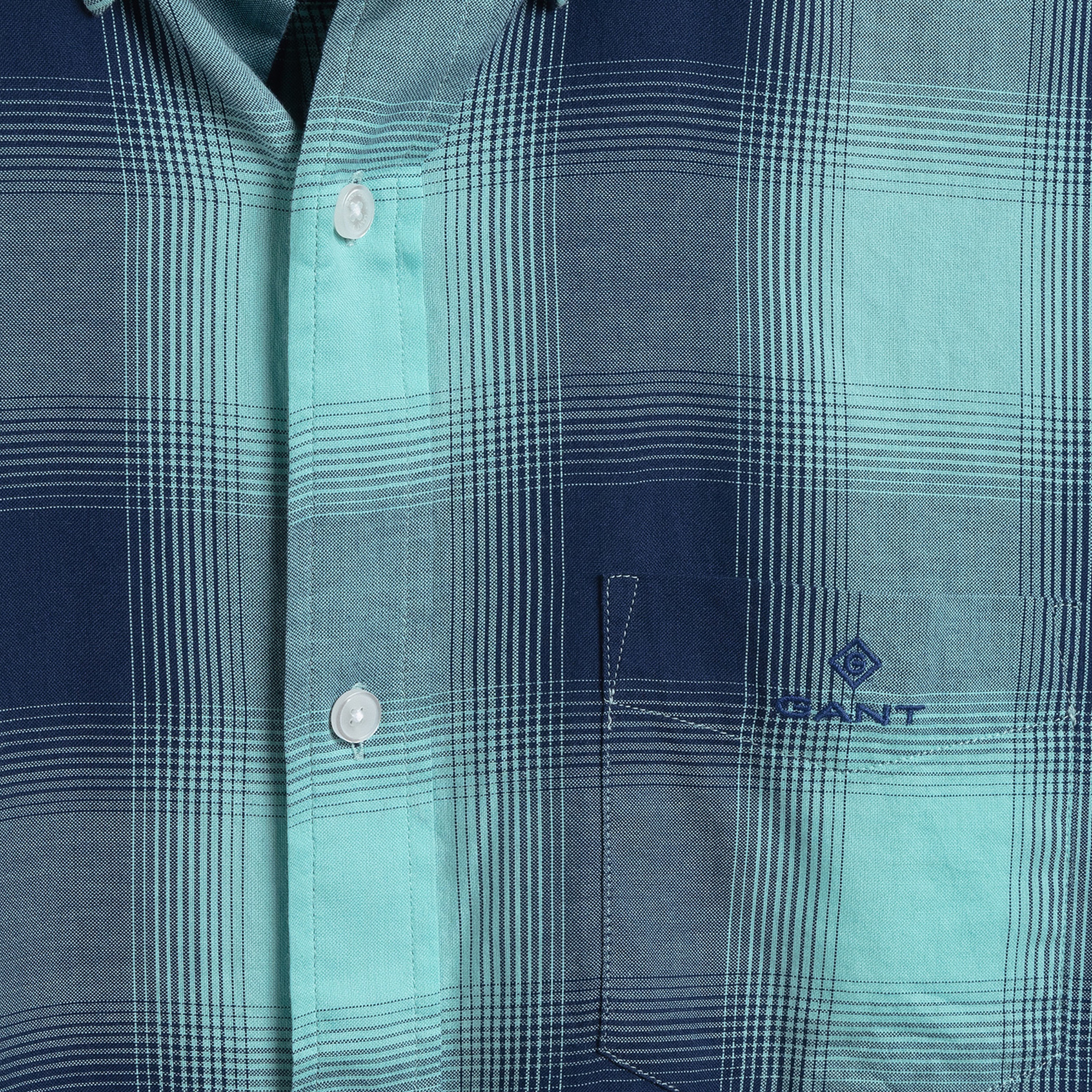 Gant Erkek Mavi Kareli Regular Fit Gömlek