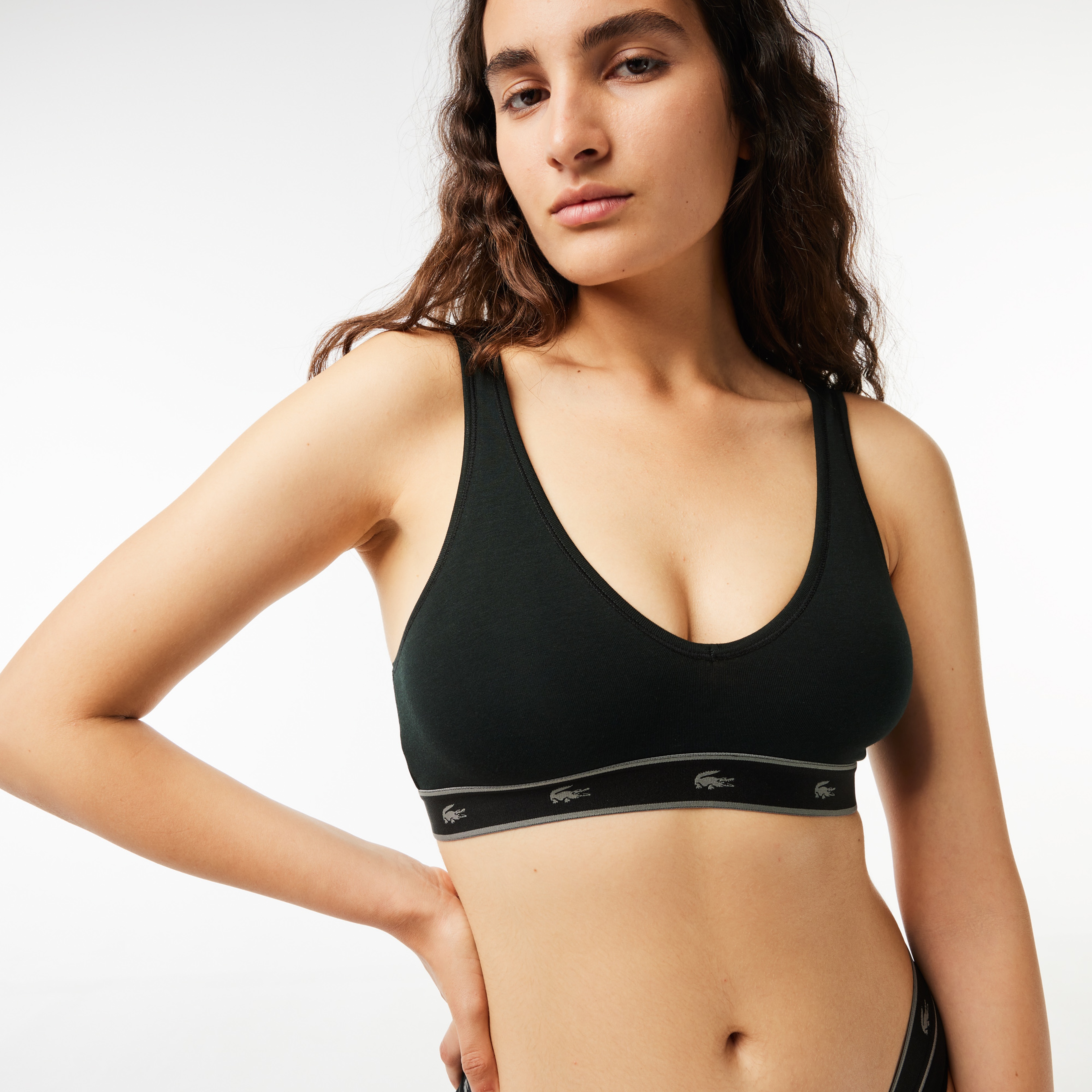 Lacoste Kadın Baskılı Siyah Bralet