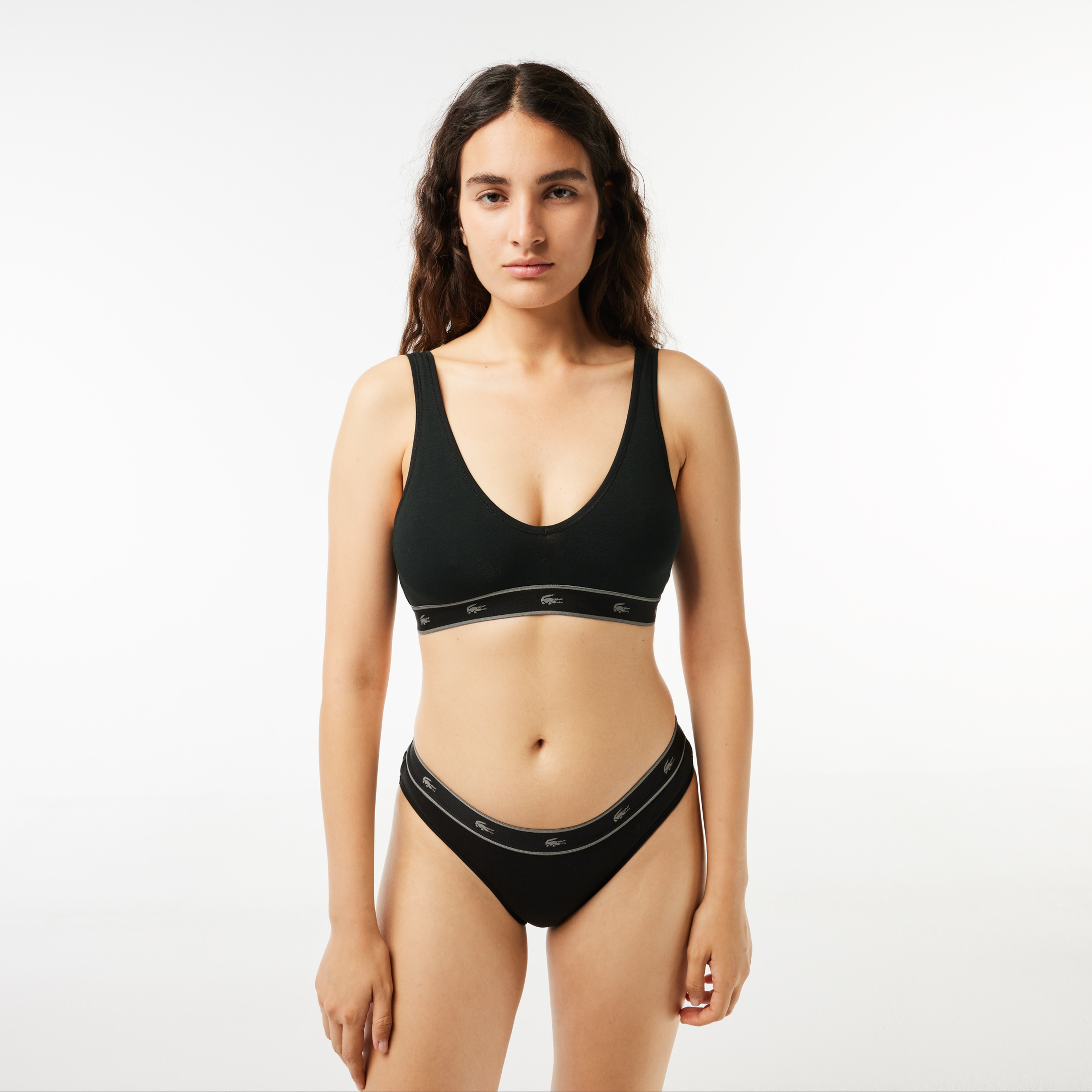 Lacoste Kadın Baskılı Siyah Bralet