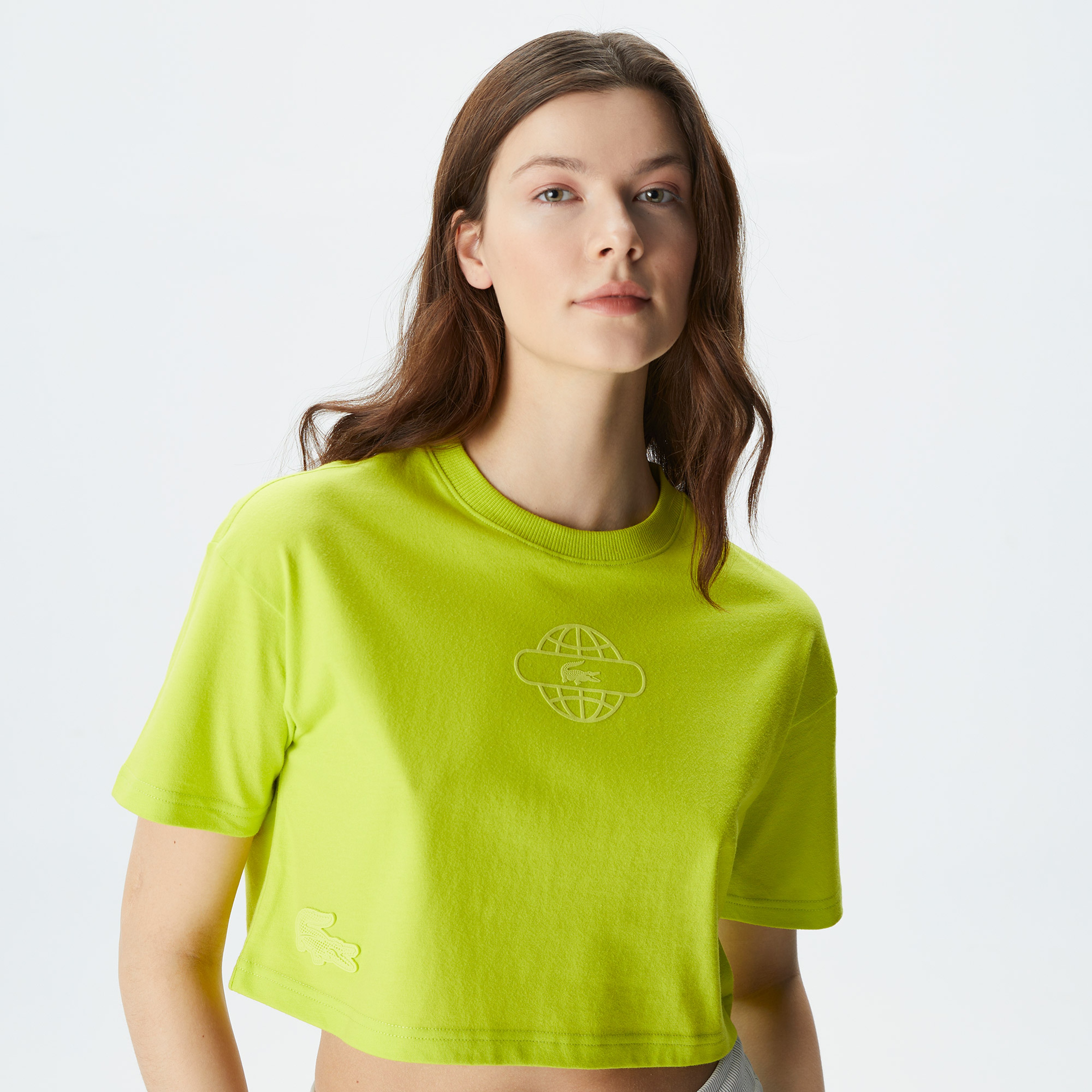 Lacoste House of SuperStep X Lacoste Kadın Sarı T-Shirt