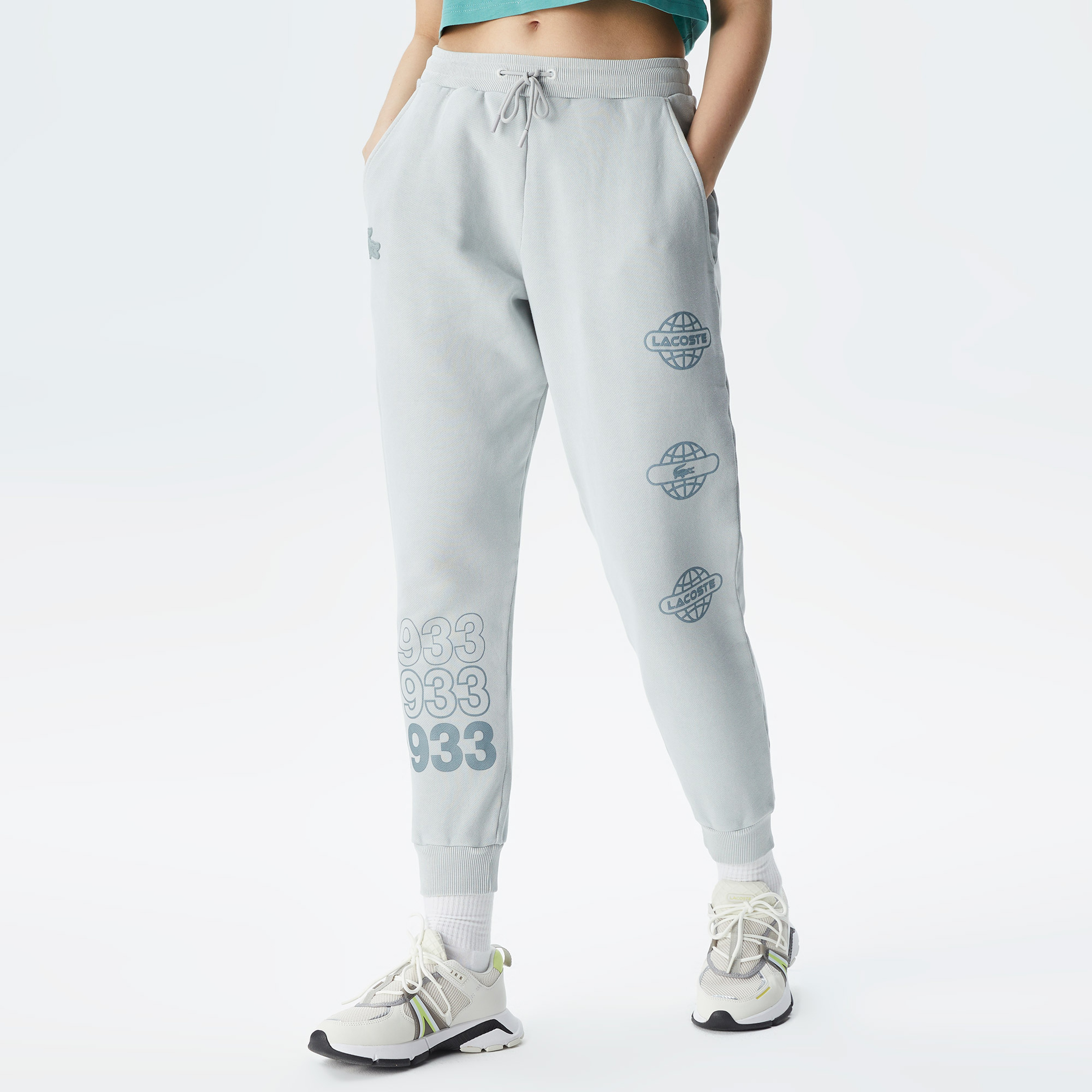 Lacoste House of SuperStep X Lacoste Kadın Gri Eşofman Altı