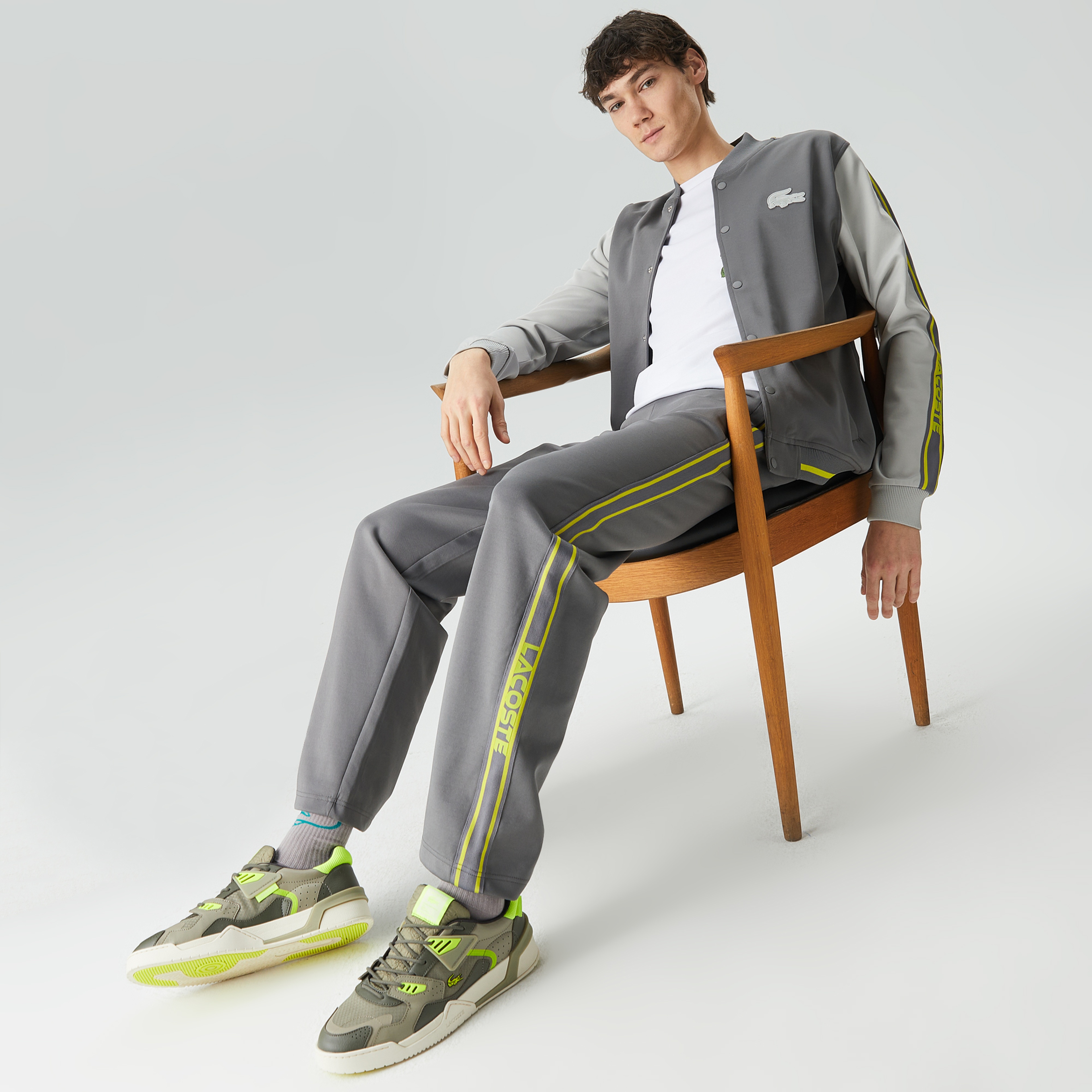 Lacoste House of SuperStep X Lacoste Erkek Gri Eşofman Üstü