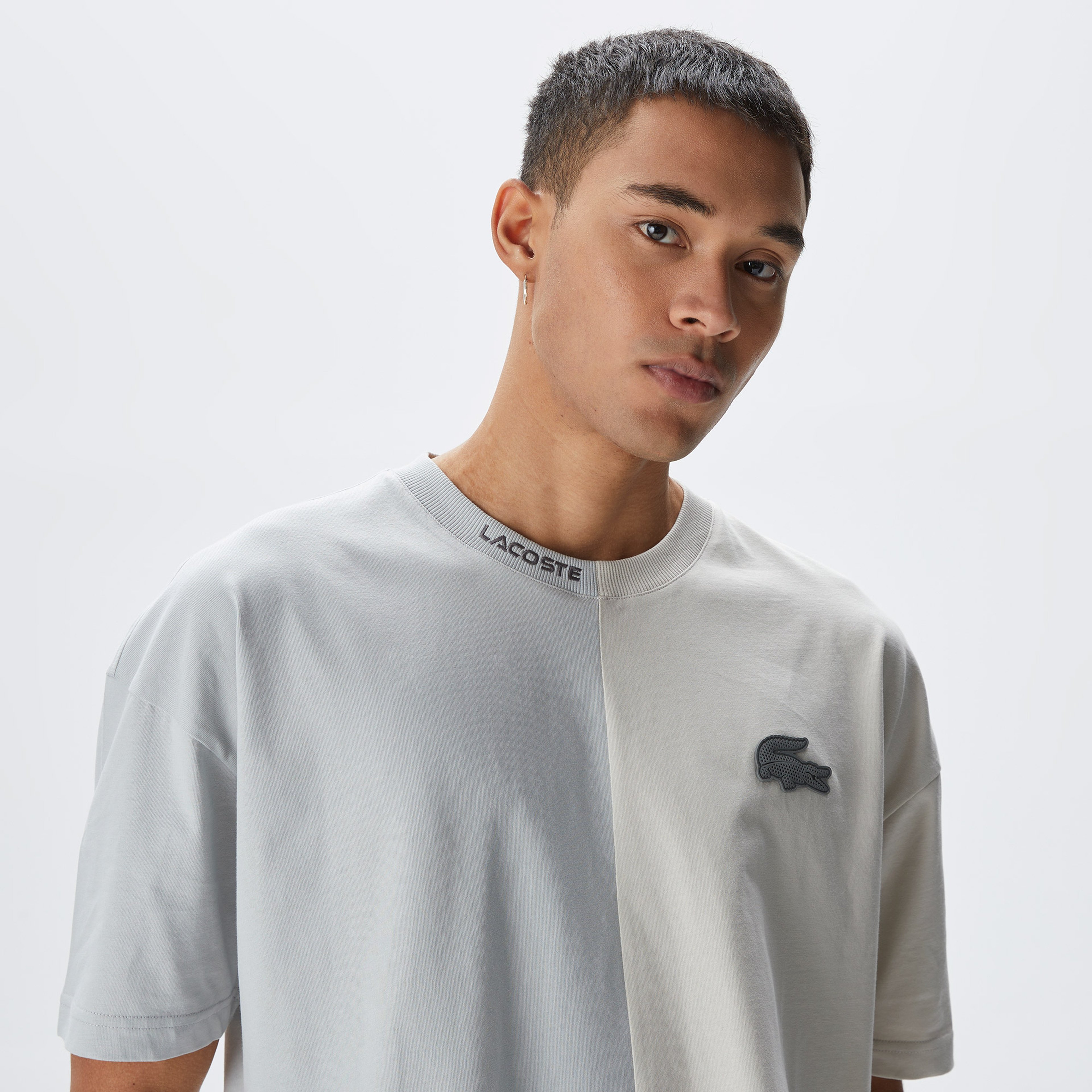 Lacoste House of SuperStep X Lacoste Erkek Gri T-Shirt