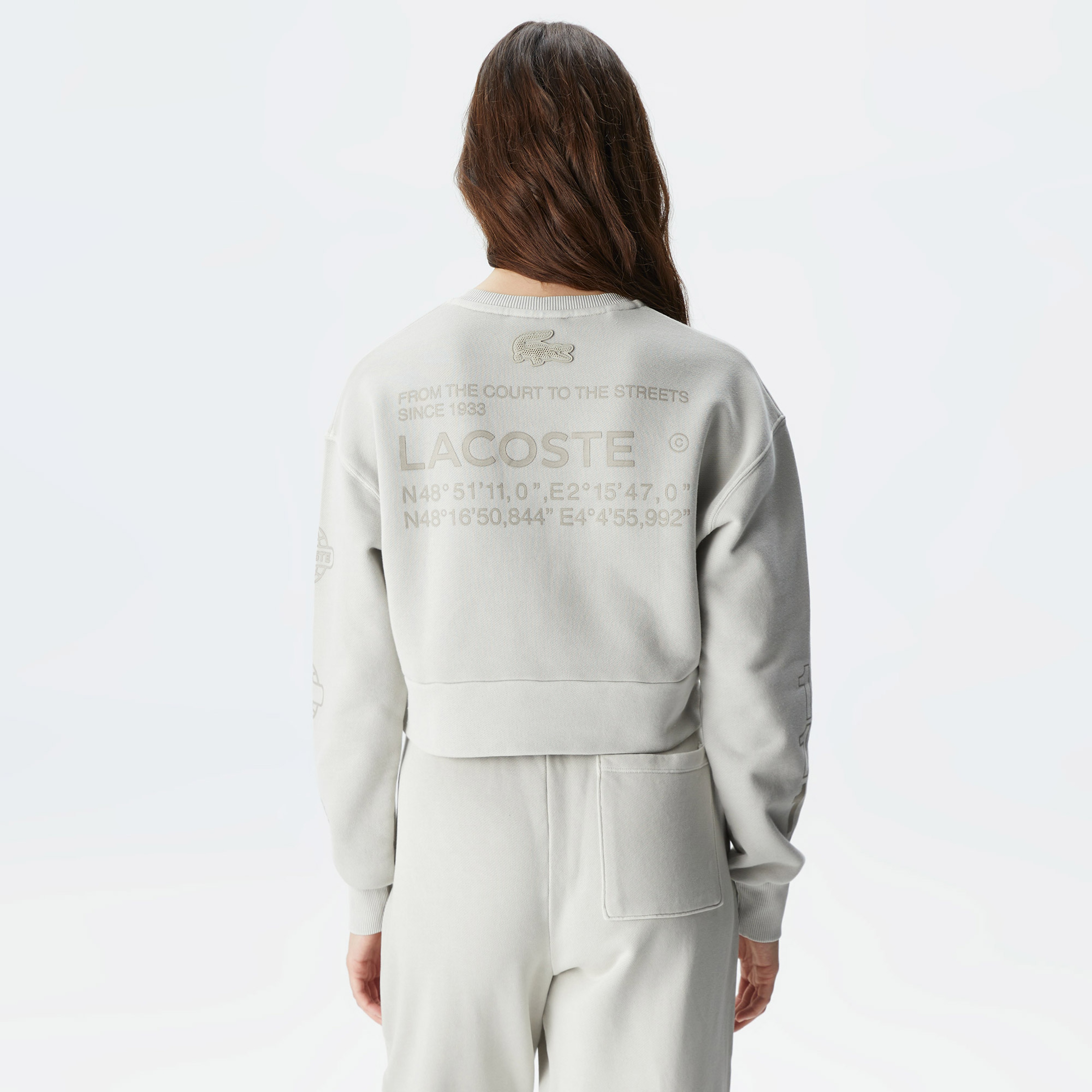 Lacoste House of SuperStep X Lacoste Kadın Krem Sweatshirt