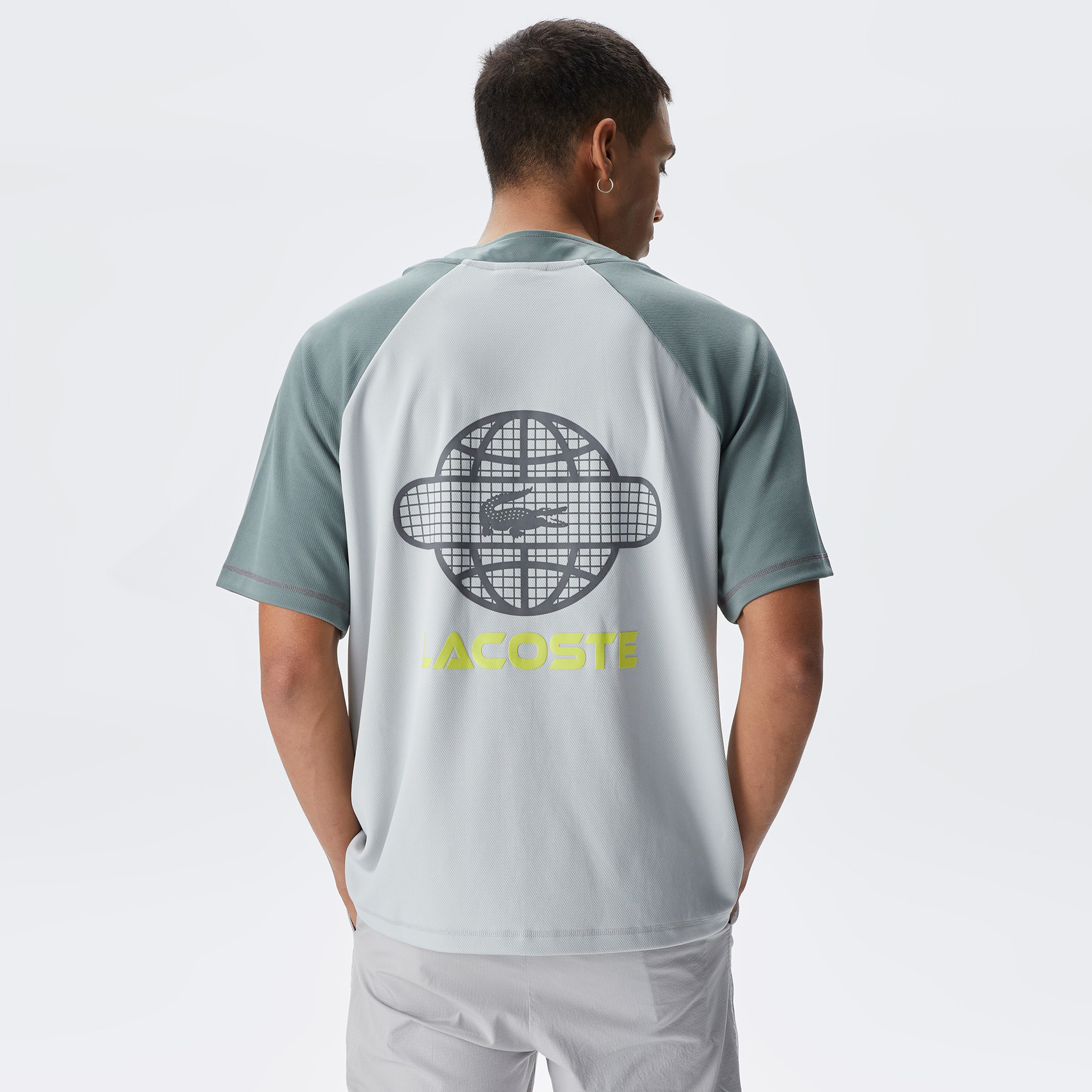 Lacoste House of SuperStep X Lacoste Erkek Gri/Yeşil Gömlek