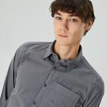 Lacoste X House of SuperStep Erkek Gri Gömlek
