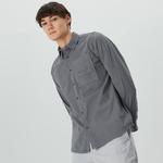 Lacoste X House of SuperStep Erkek Gri Gömlek