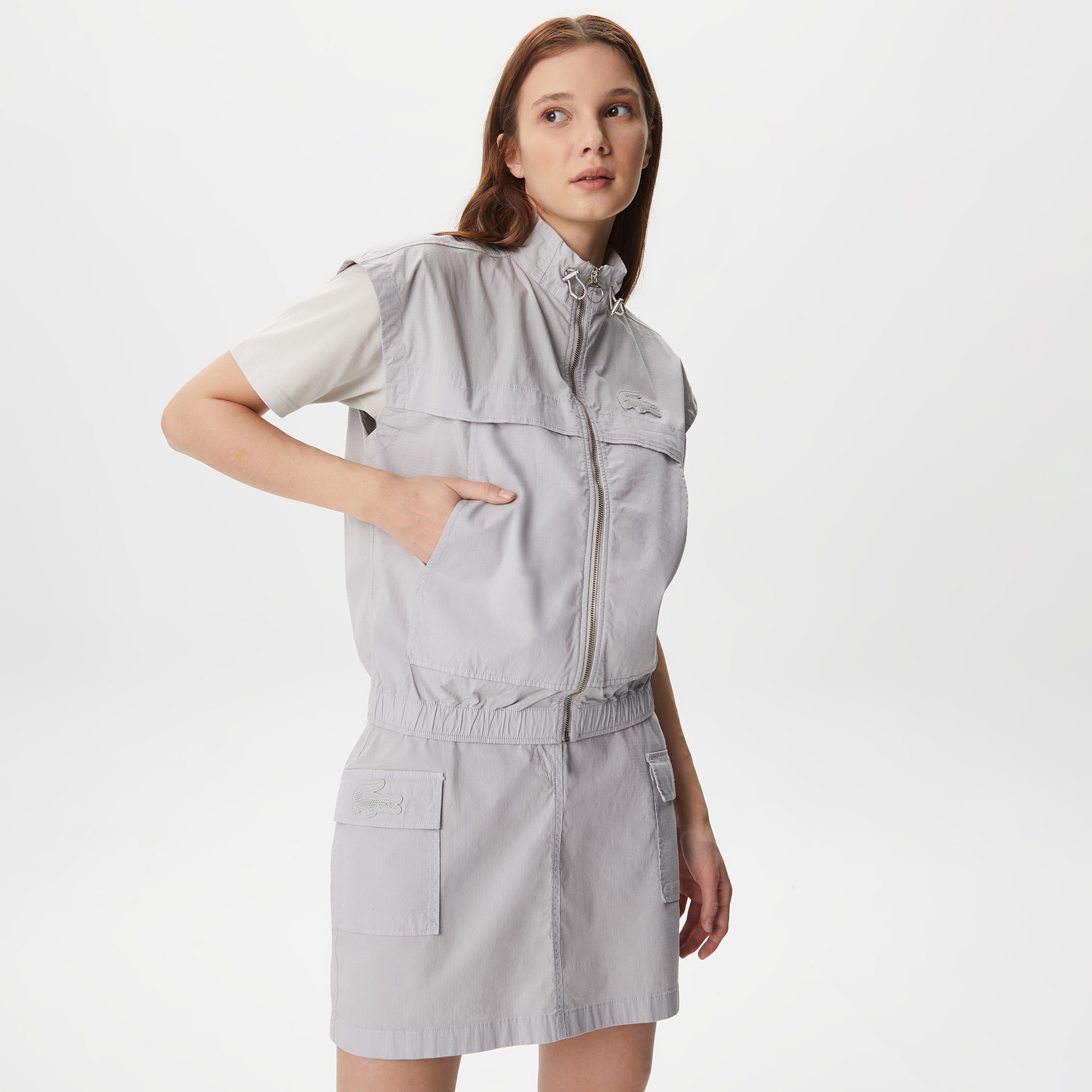 Lacoste X House of SuperStep Kadın Gri Yelek