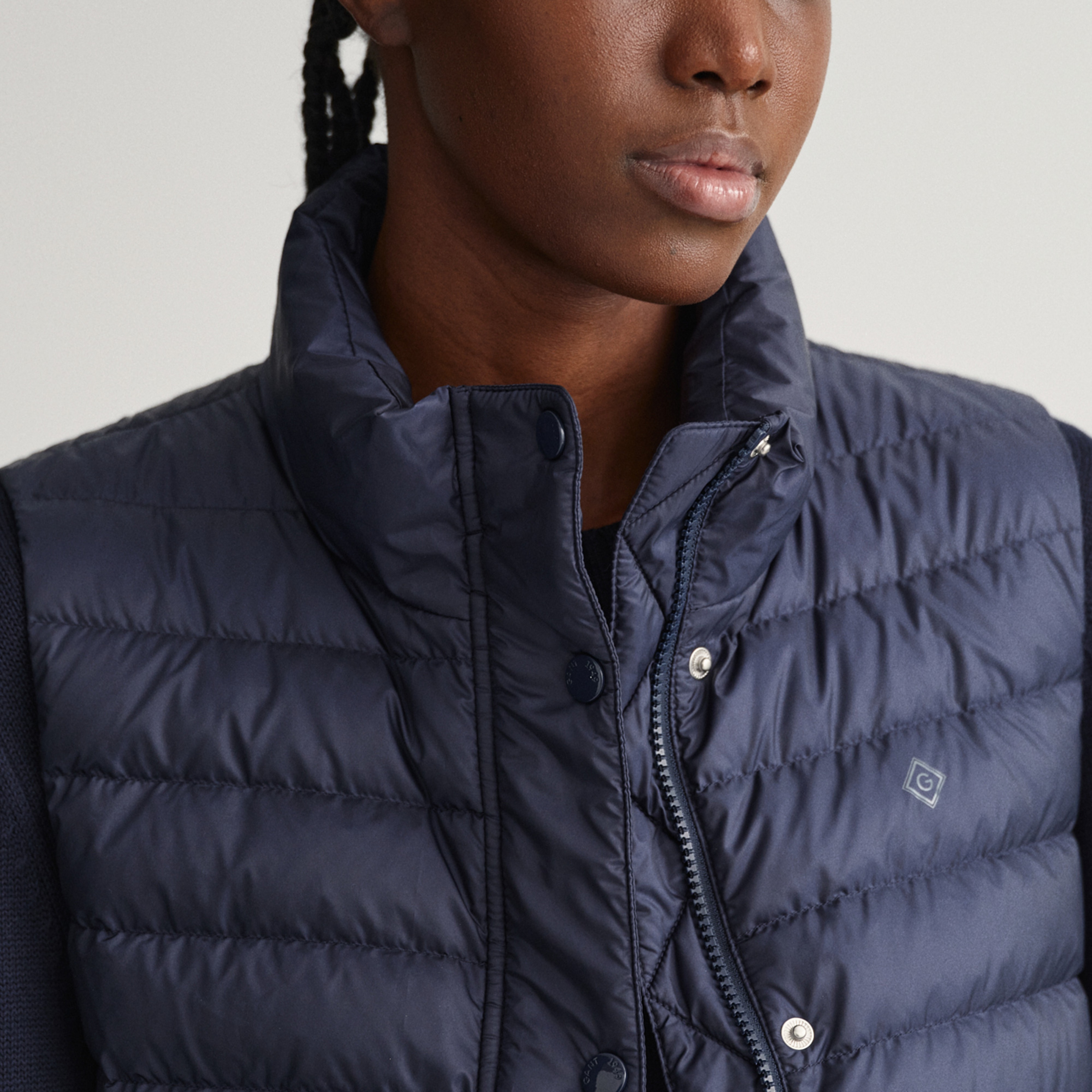 Gant Kadın Lacivert Slim Fit Fermuarlı Yelek