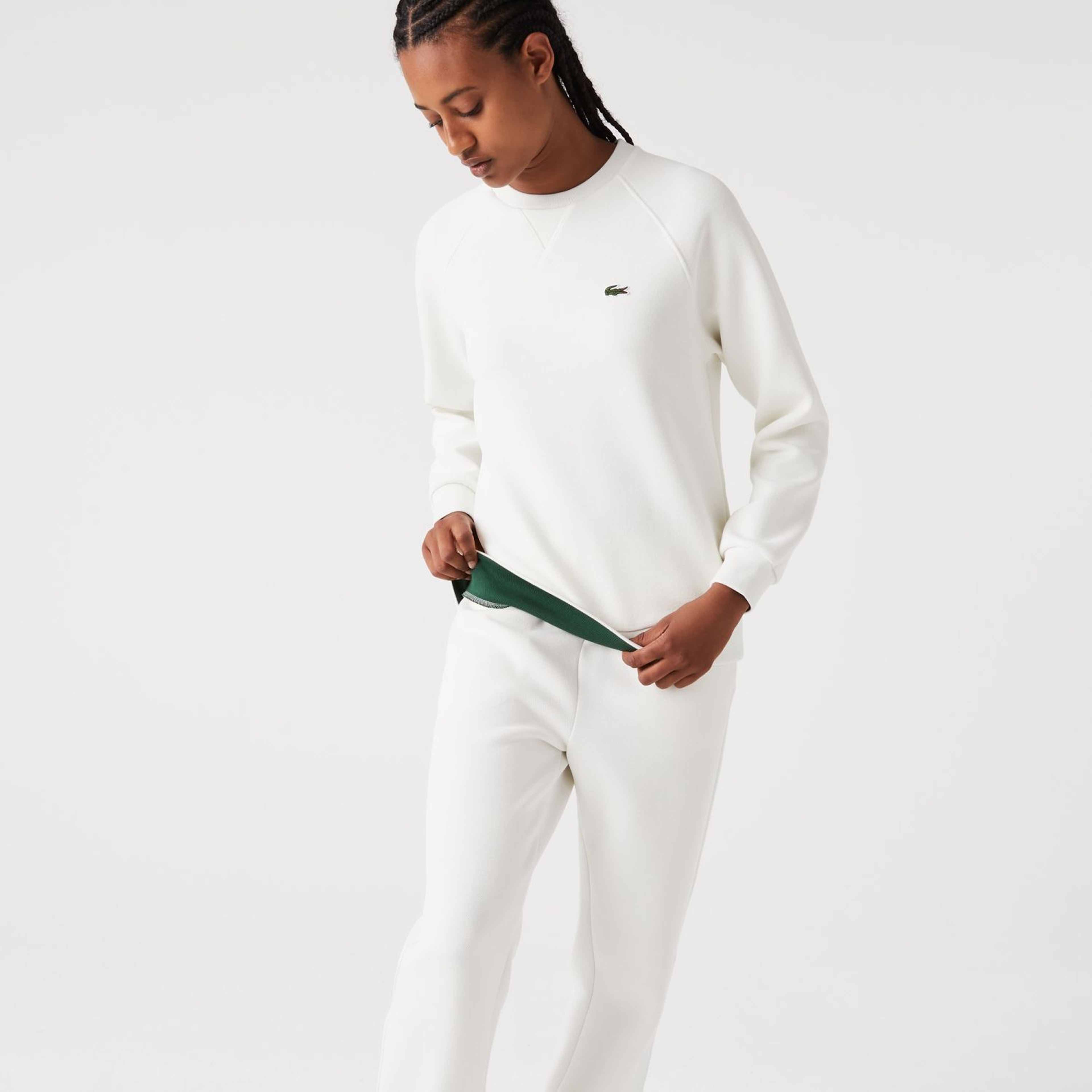 Kadın Regular Fit Bisiklet Yaka Beyaz Sweatshirt
