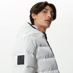 Erkek Kapüşonlu Kapitone Beyaz Mont