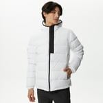 Erkek Kapüşonlu Kapitone Beyaz Mont