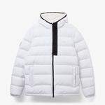 Erkek Kapüşonlu Kapitone Beyaz Mont